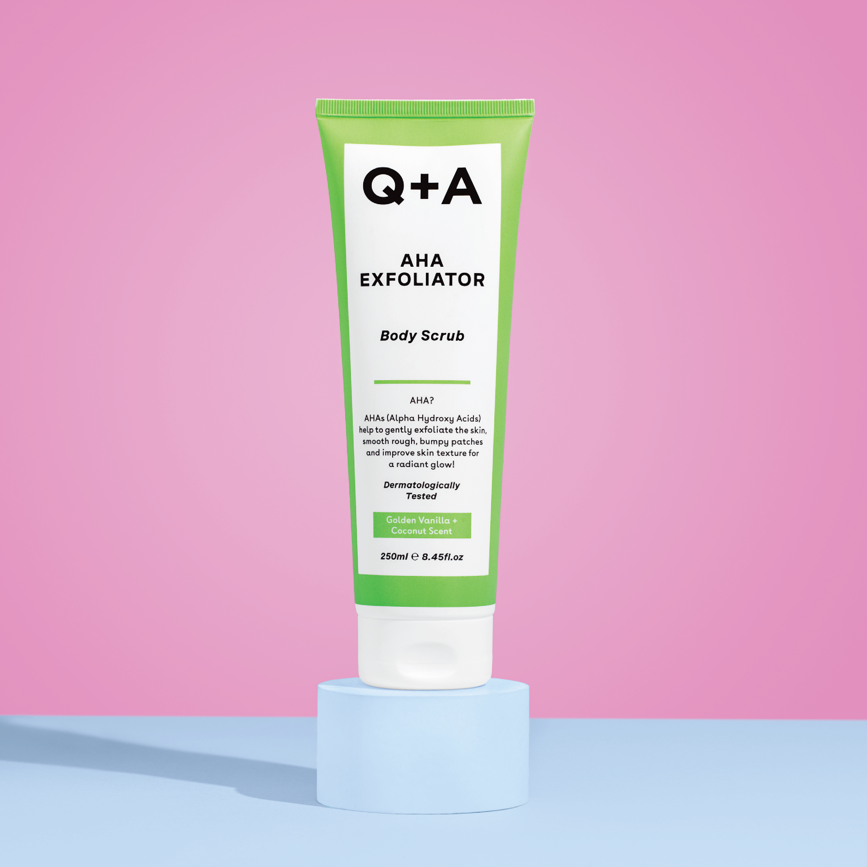 Q+A AHA Exfoliator Body Scrub, 250 ml