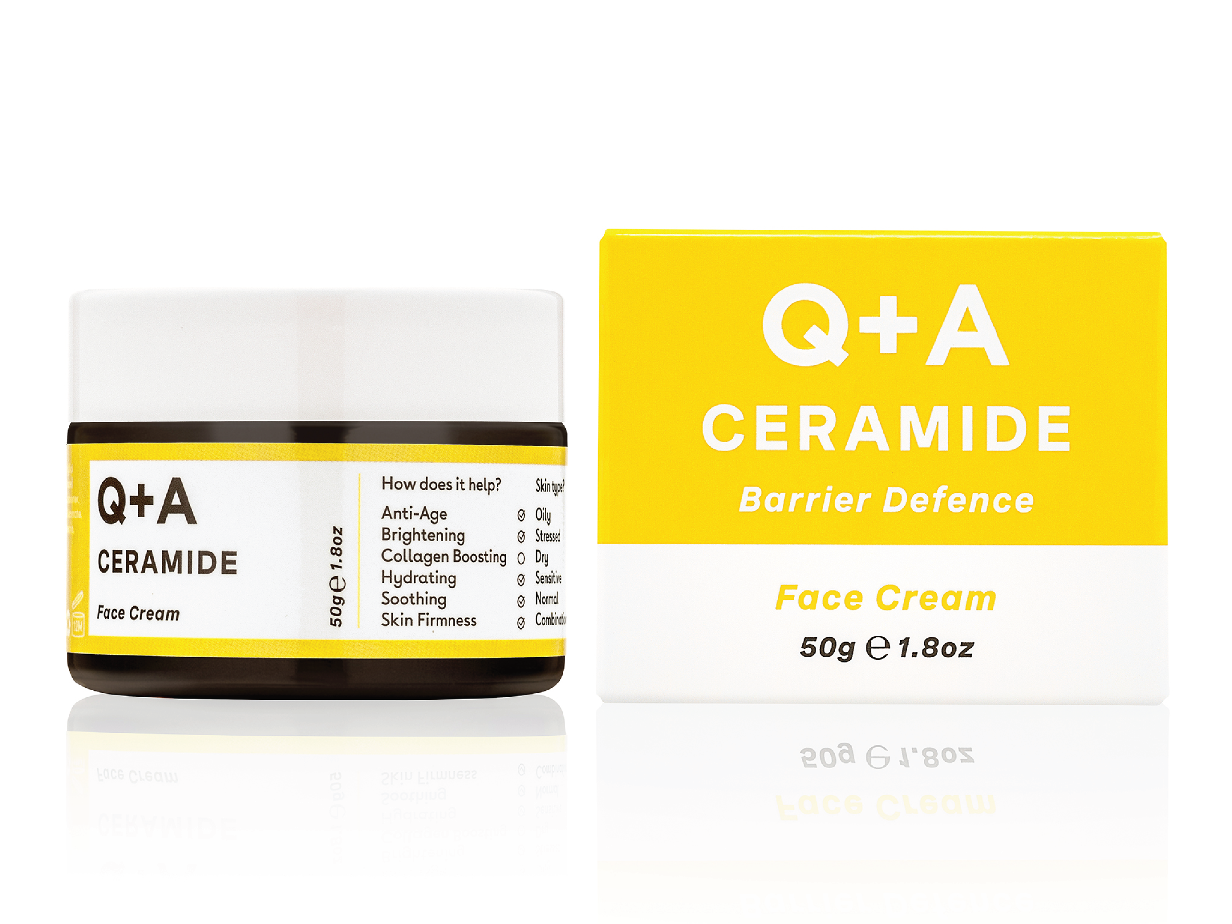 Q+A Ceramide Defence Face Cream, 50 g