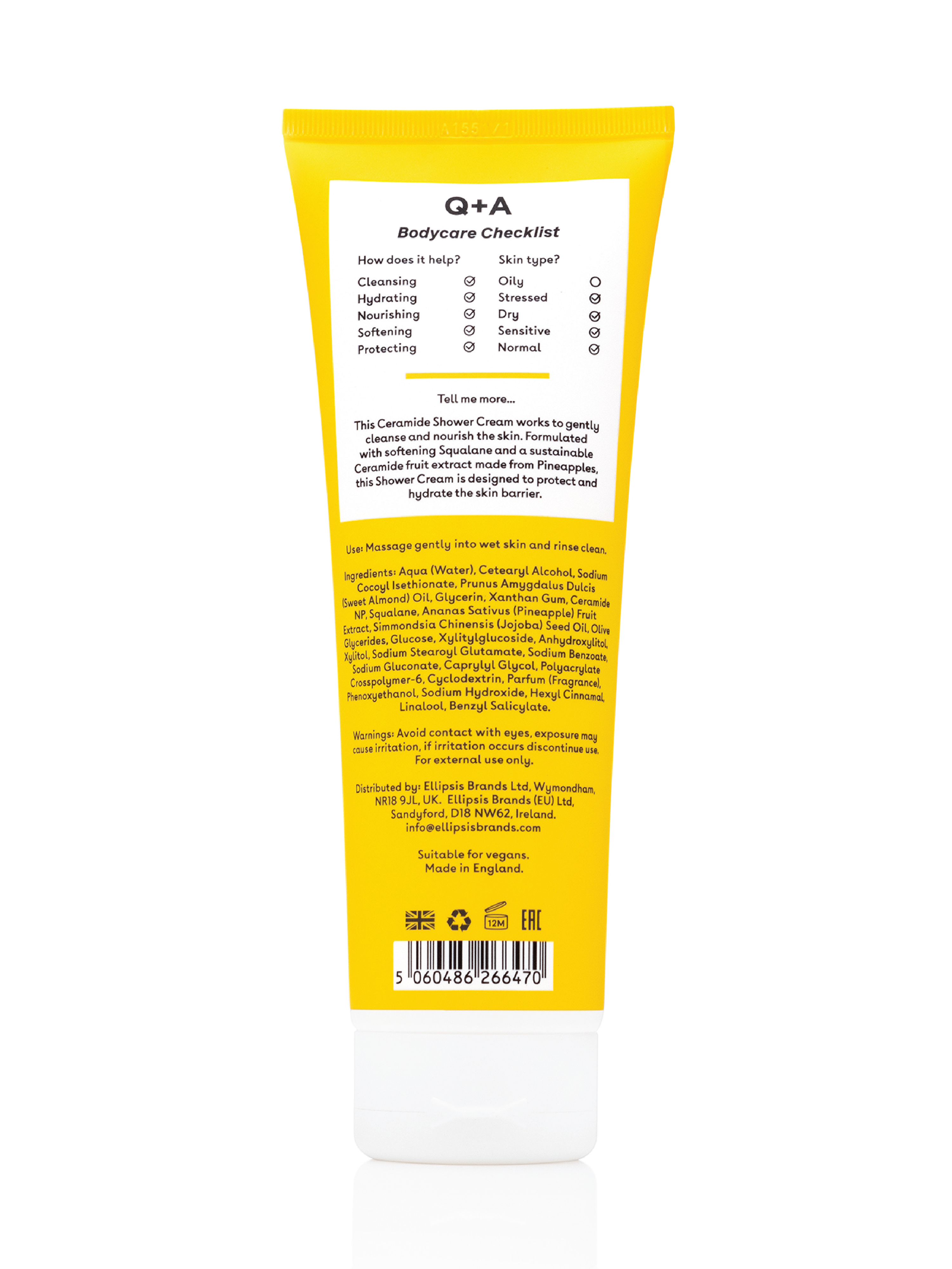 Q+A Ceramide Shower Cream, 250 ml