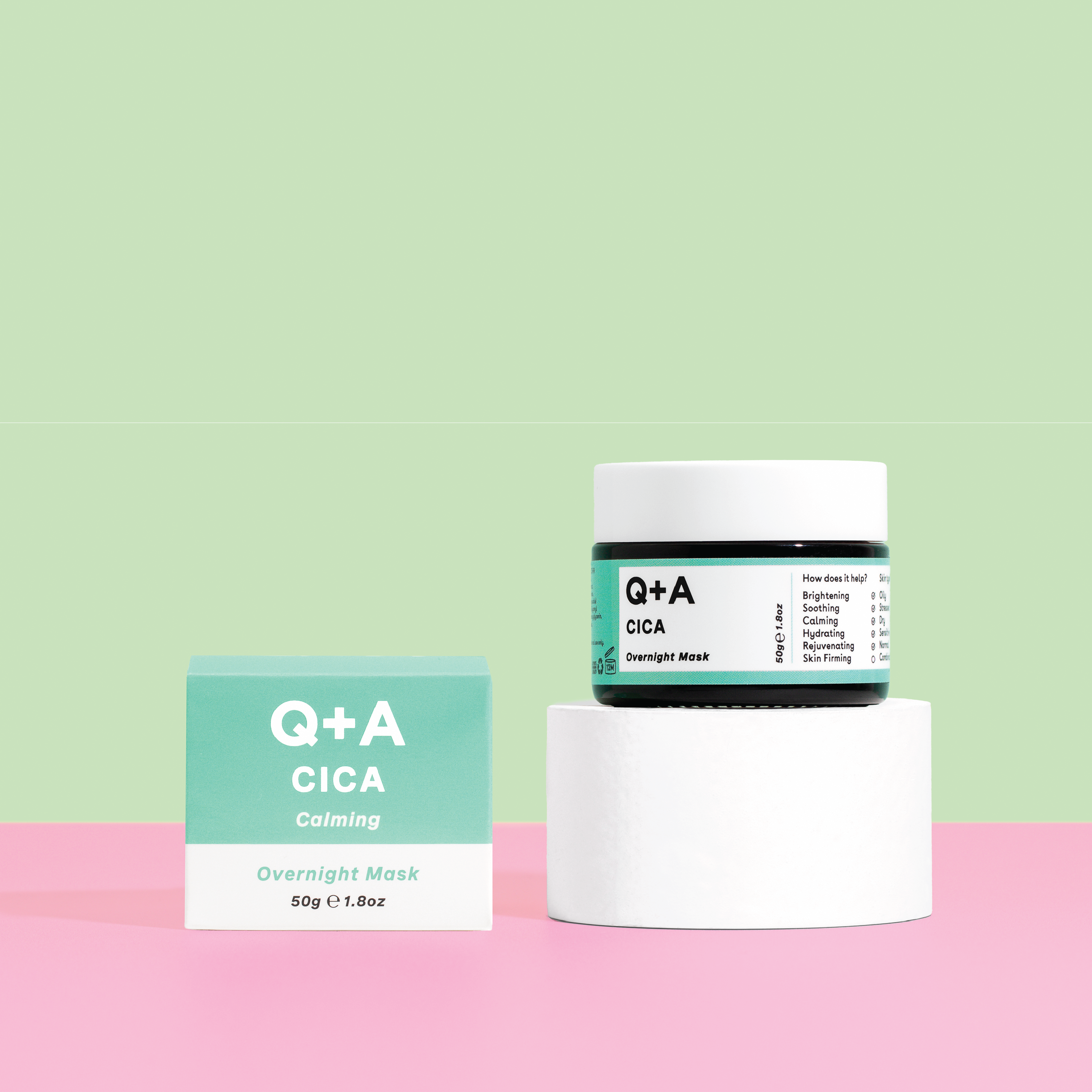 Q+A Cica Calming Overnight Face Mask, 50 g