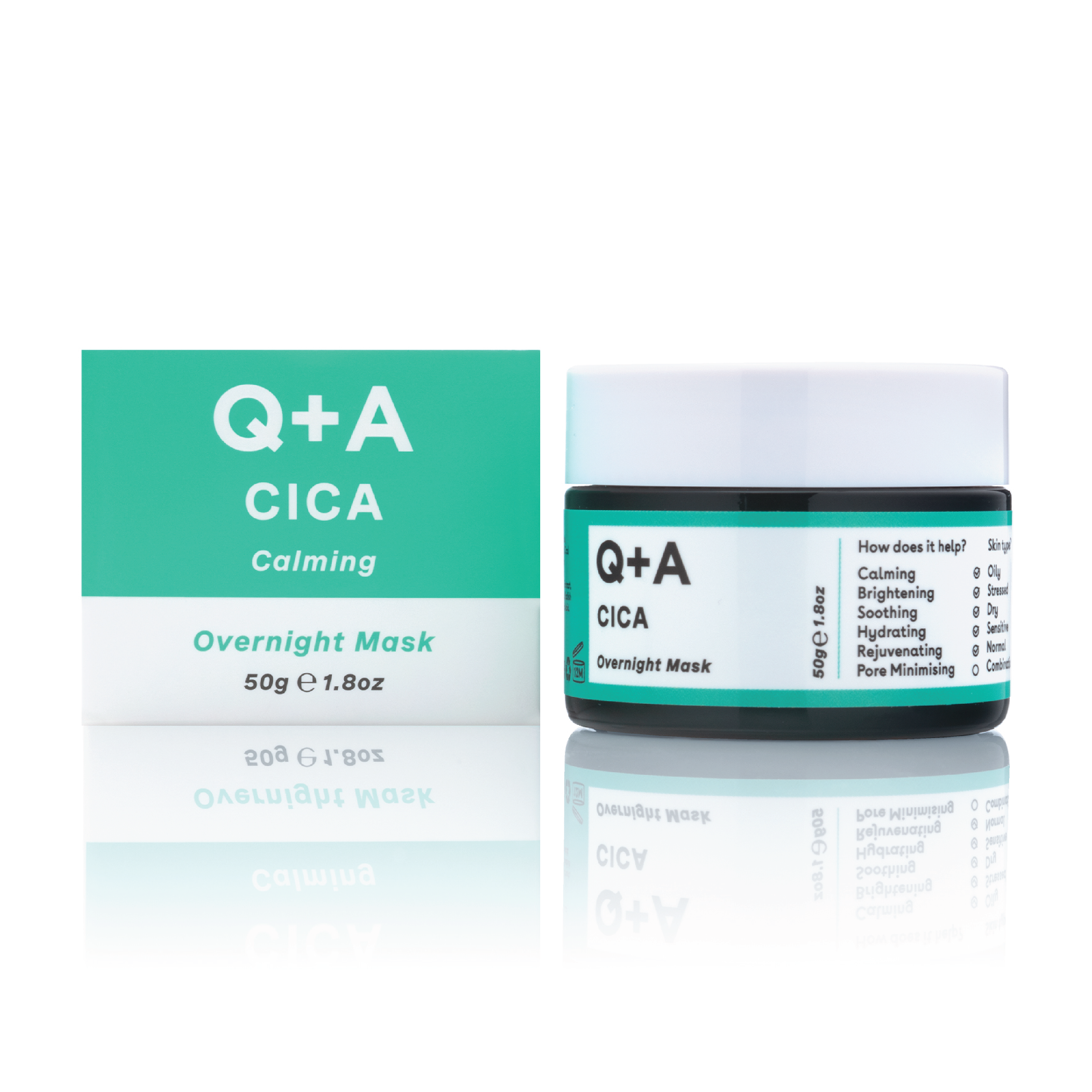 Q+A Cica Calming Overnight Face Mask, 50 g