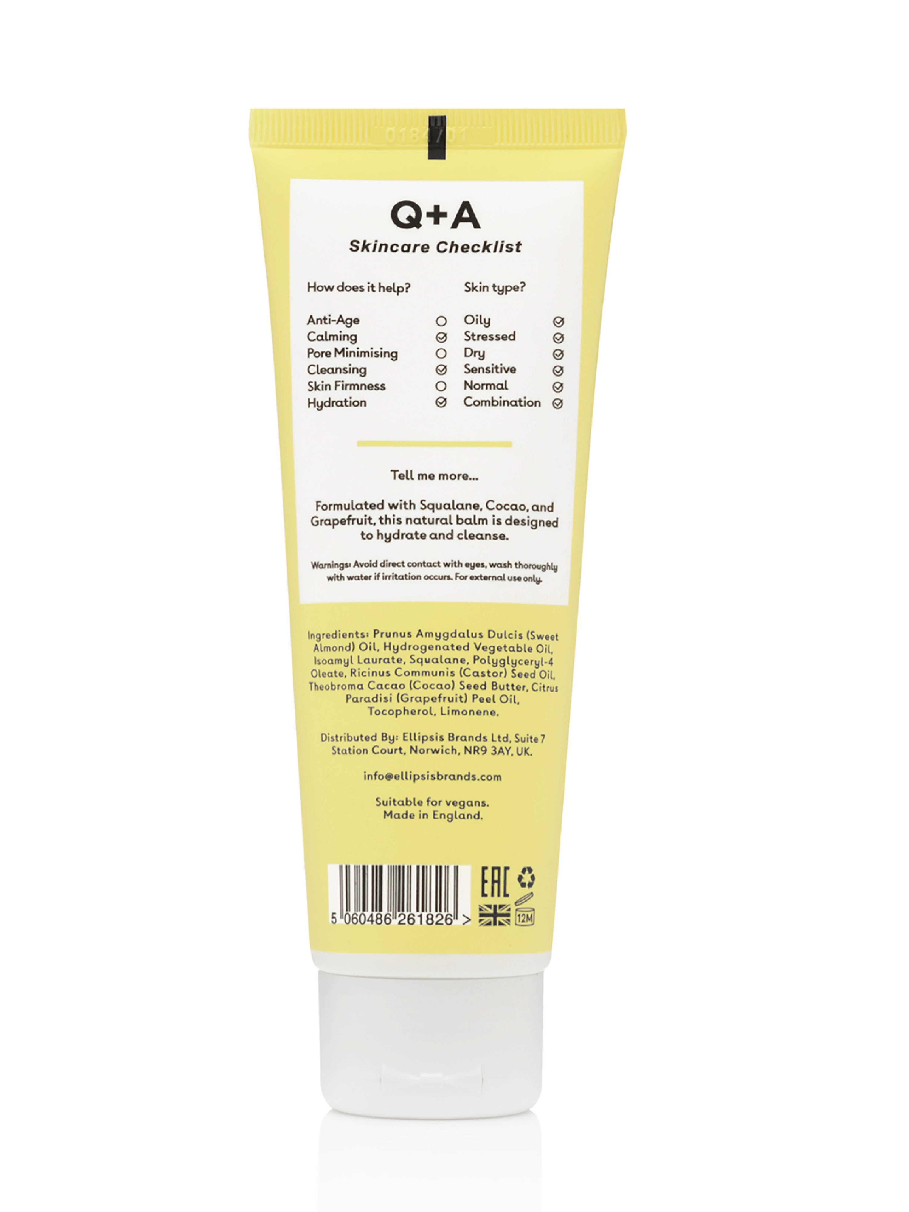 Q+A Grapefruit Cleansing Balm, 125 ml