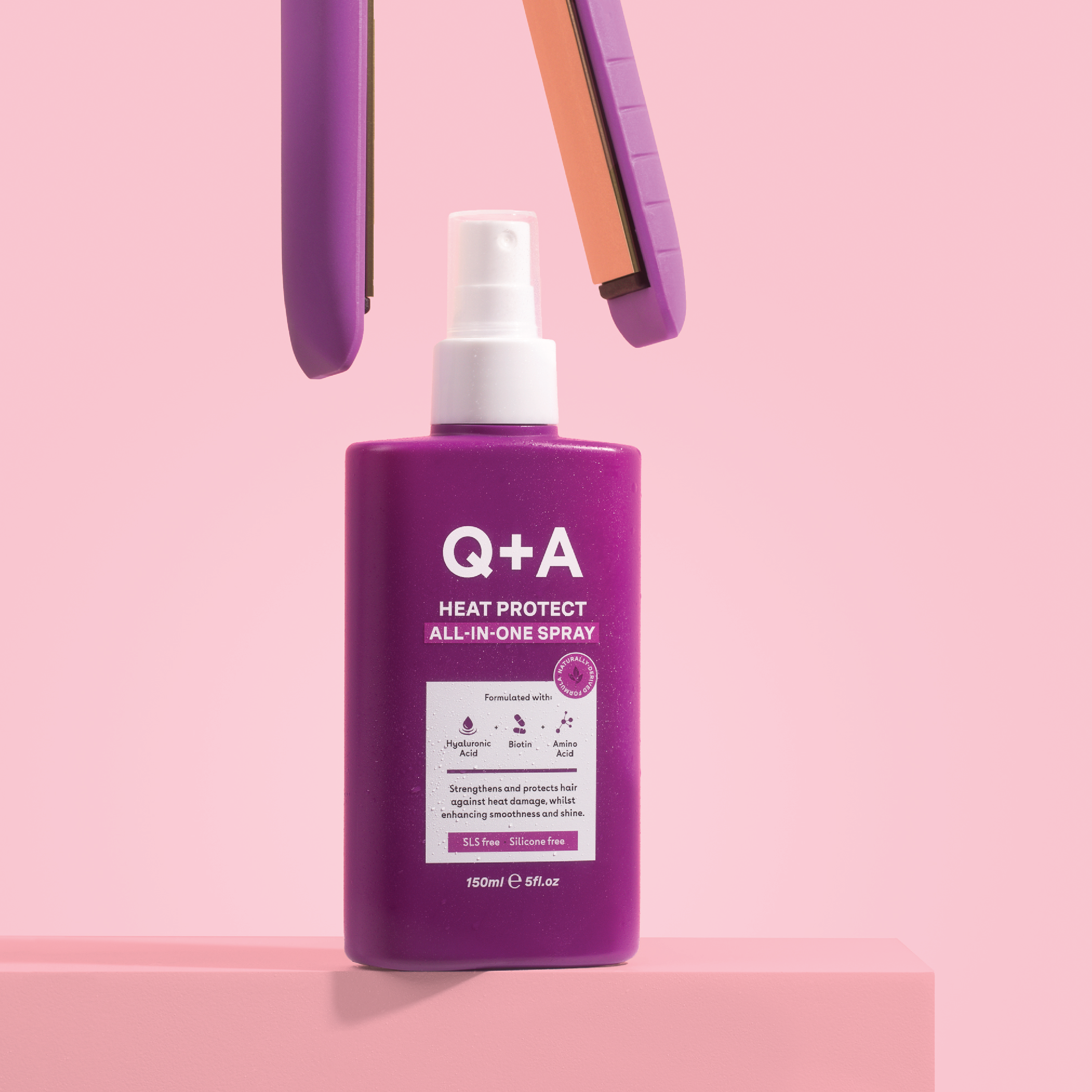 Q+A Heat Protect Hair Mist, 150 ml