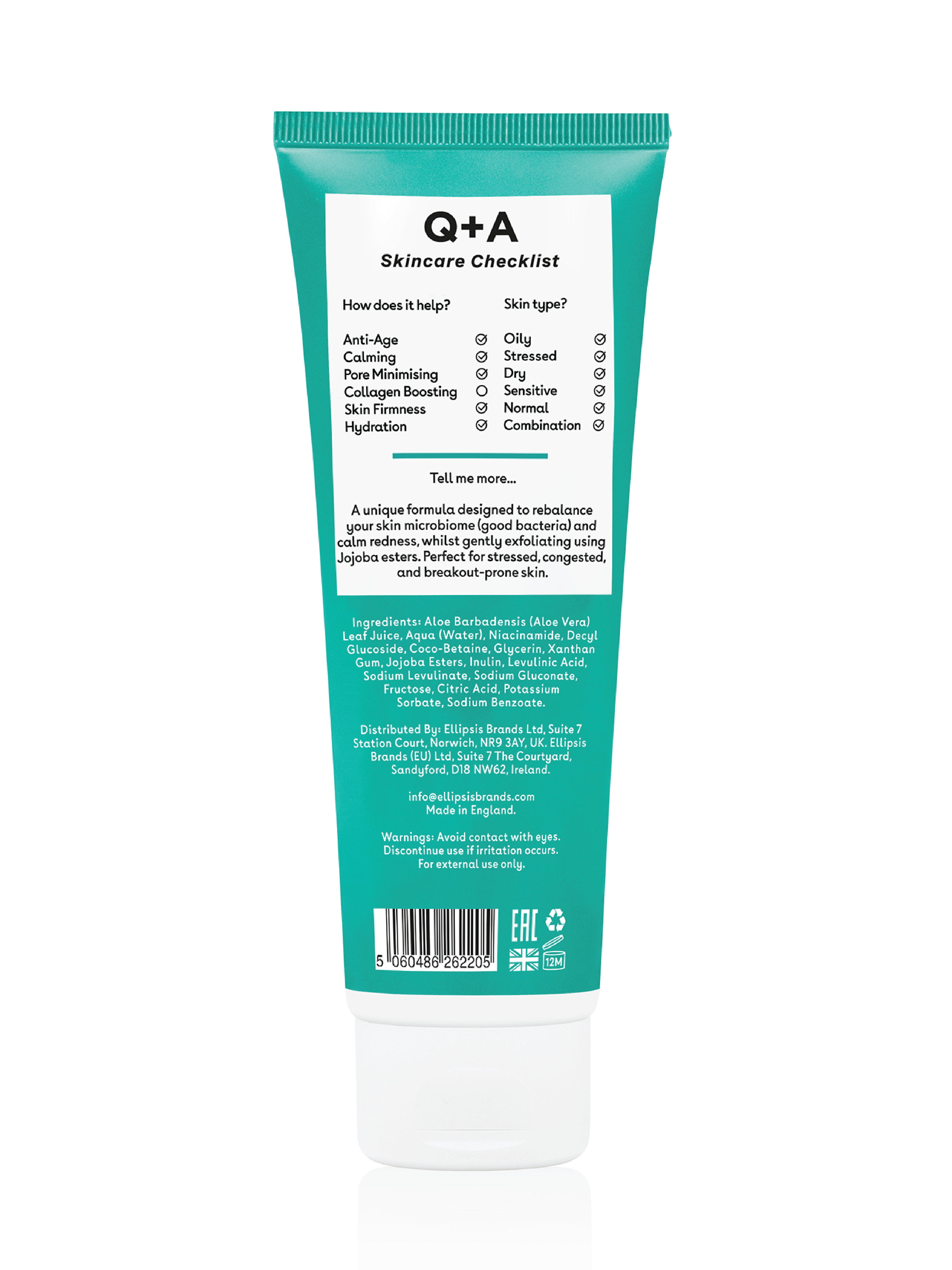 Q+A Niacinamide Gentle Exfoliating Cleanser, 125 ml