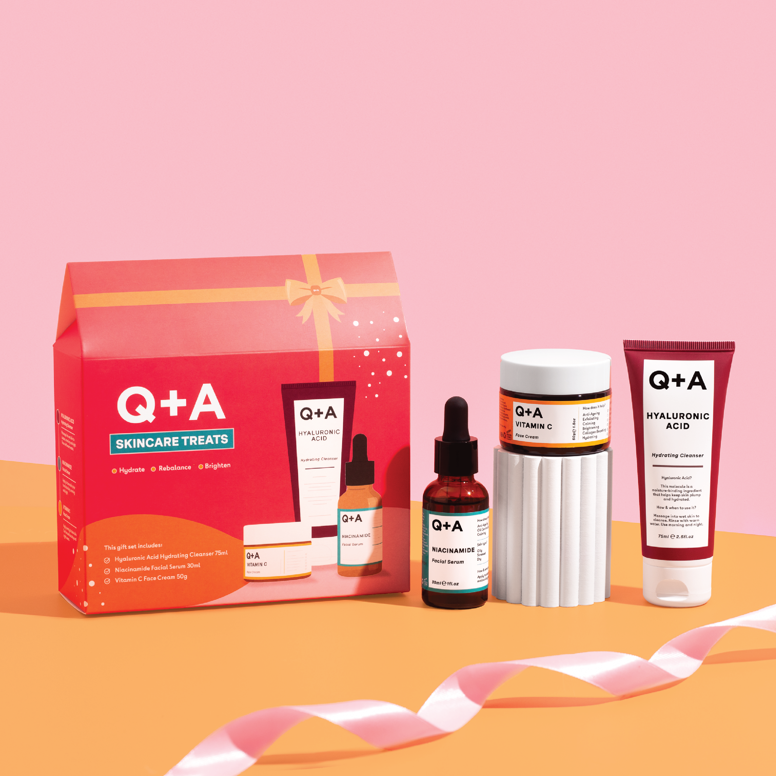 Q+A Skincare Treats Gift Set, 1 sett