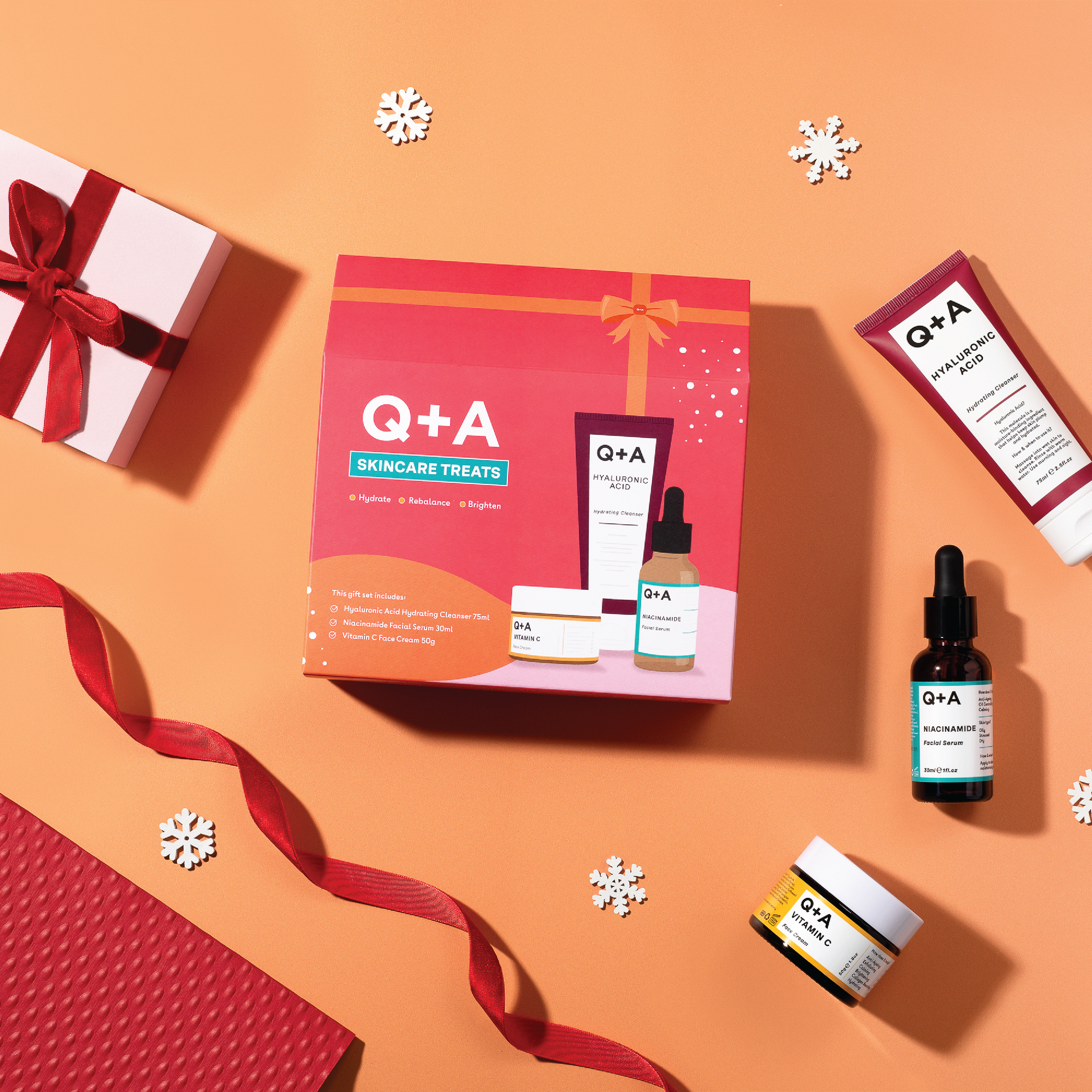 Q+A Skincare Treats Gift Set, 1 sett