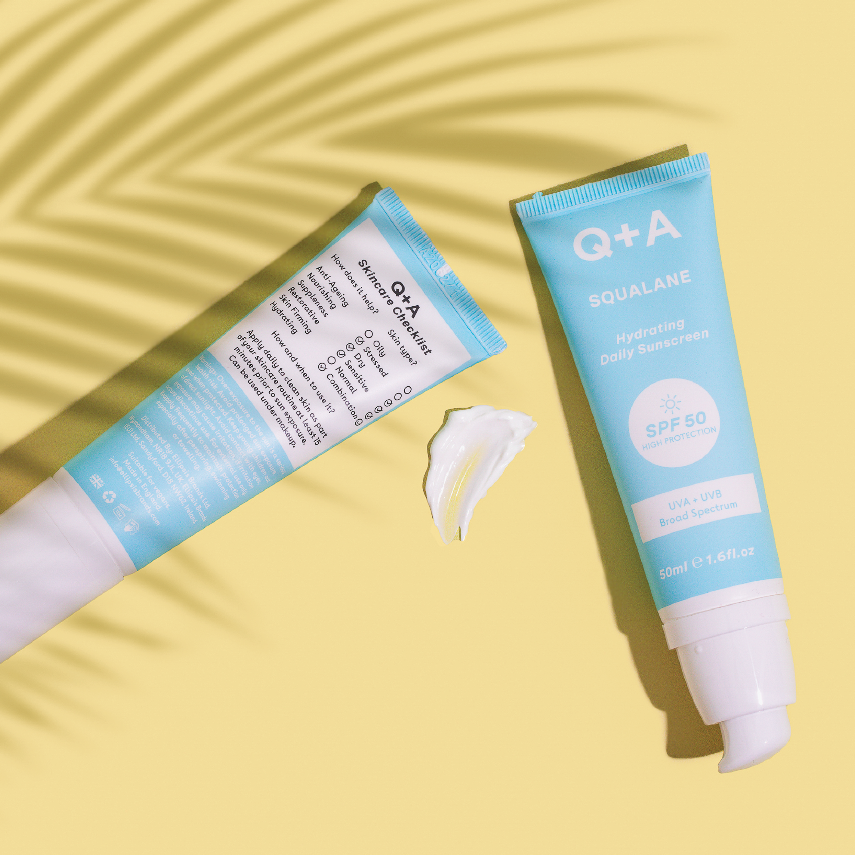 Q+A Squalane Hydrating Daily Sunscreen SPF 50, 50 ml