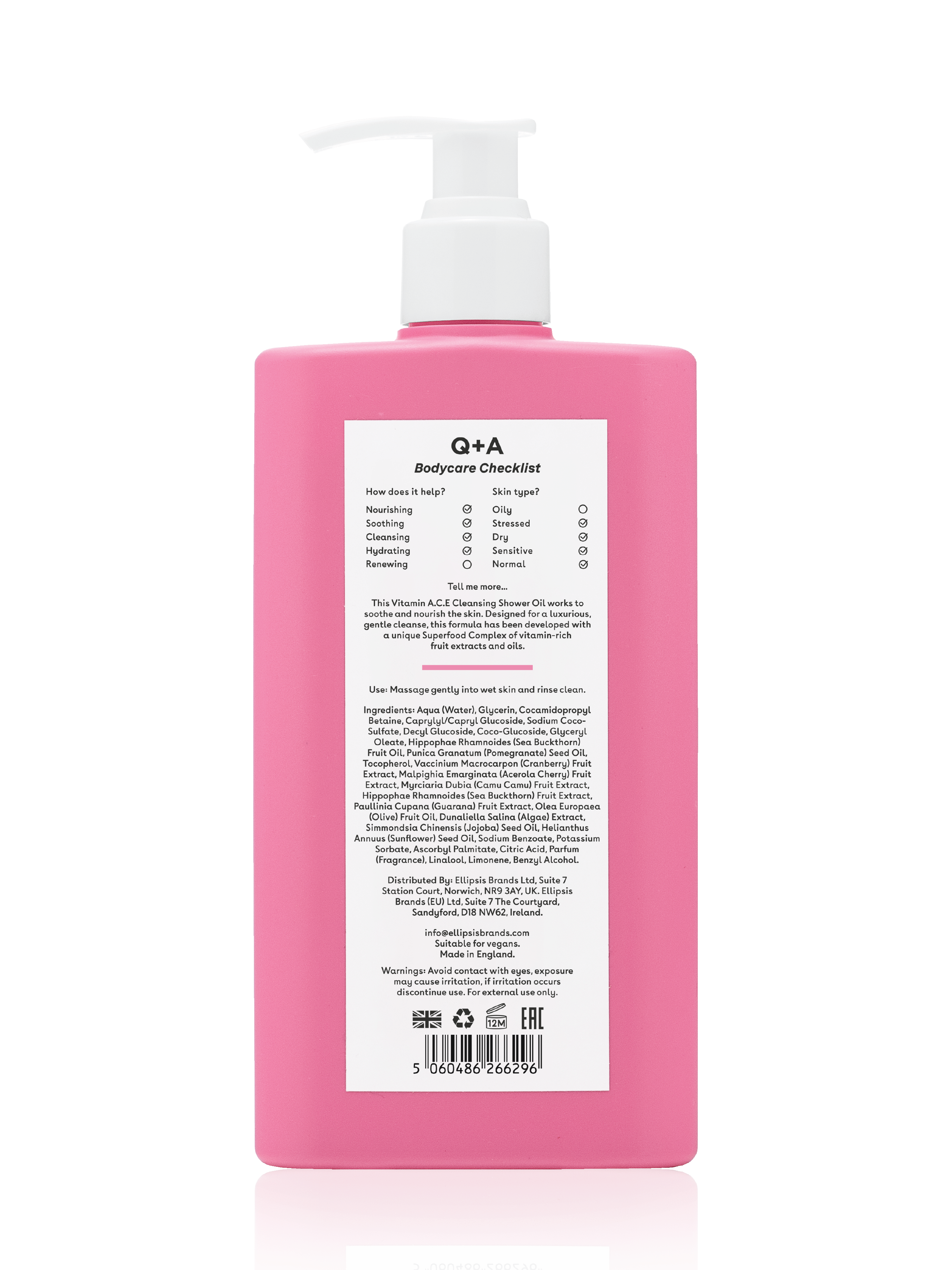 Q+A Vitamin A.C.E Shower Oil, 250 ml