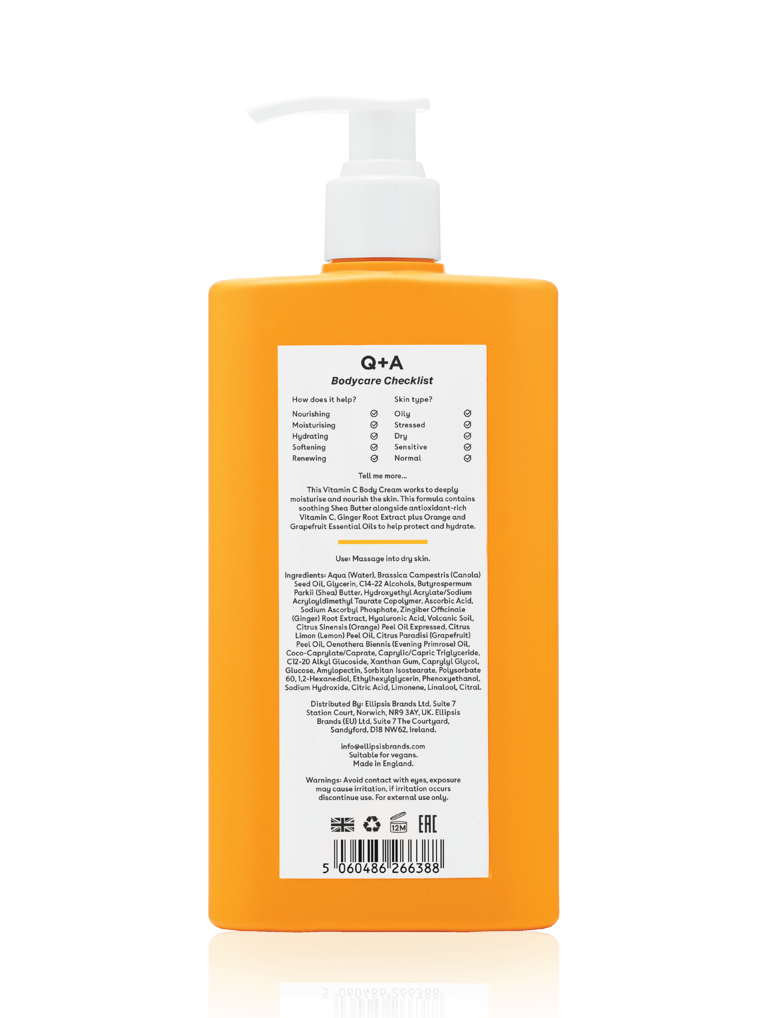 Q+A Vitamin C Body Cream, 250 ml