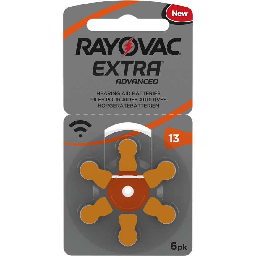 Rayovac Extra Advanced act batteri til høreapparat, Nr 13, 6 stk.