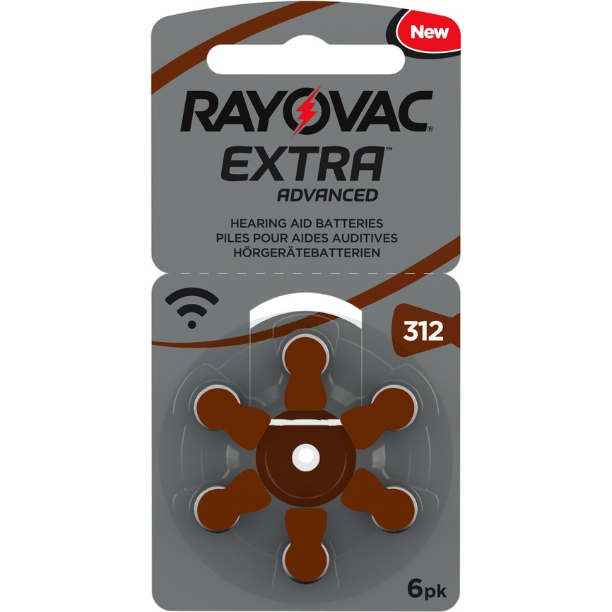 Rayovac Extra Advanced act batteri til høreapparat, Nr 312, 6 stk.