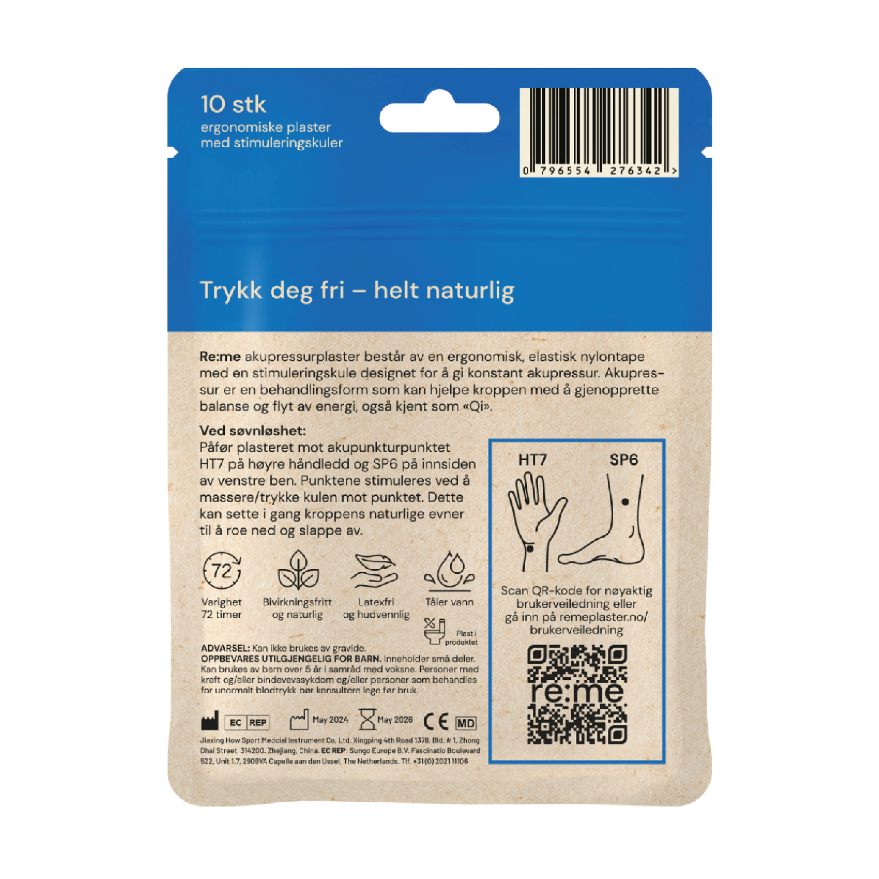 Re:me Søvnløs Akupressurplaster, 10 stk.