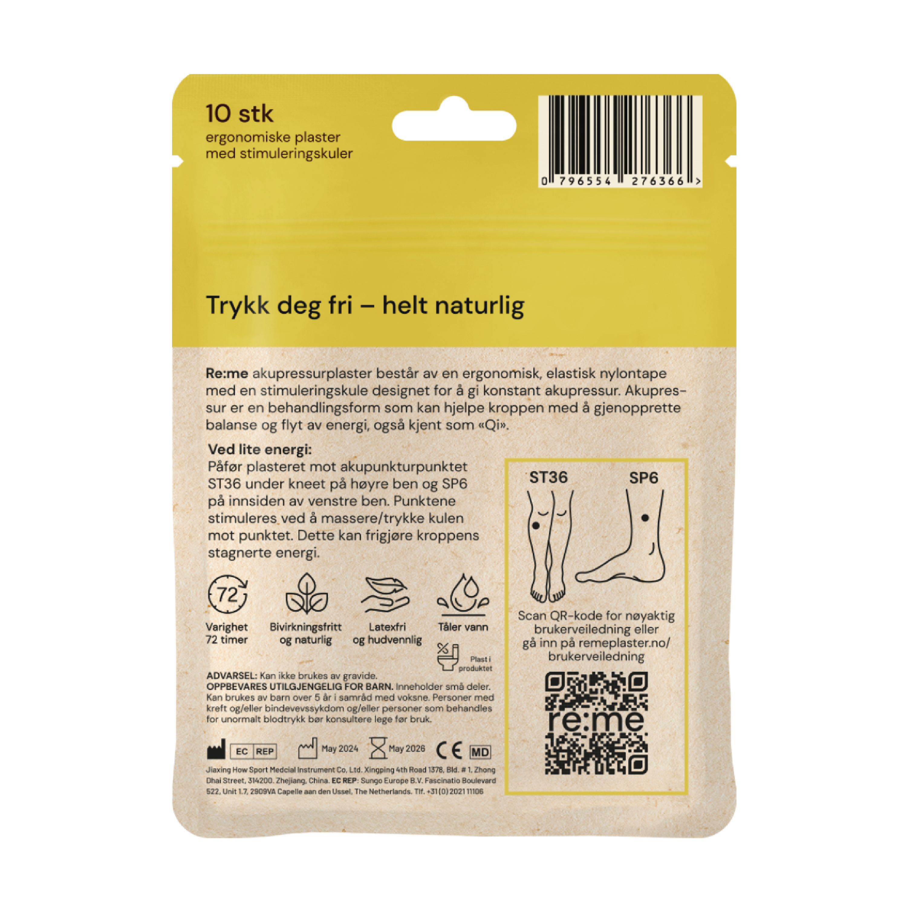 Re:me Utladet Akupressurplaster, 10 stk.
