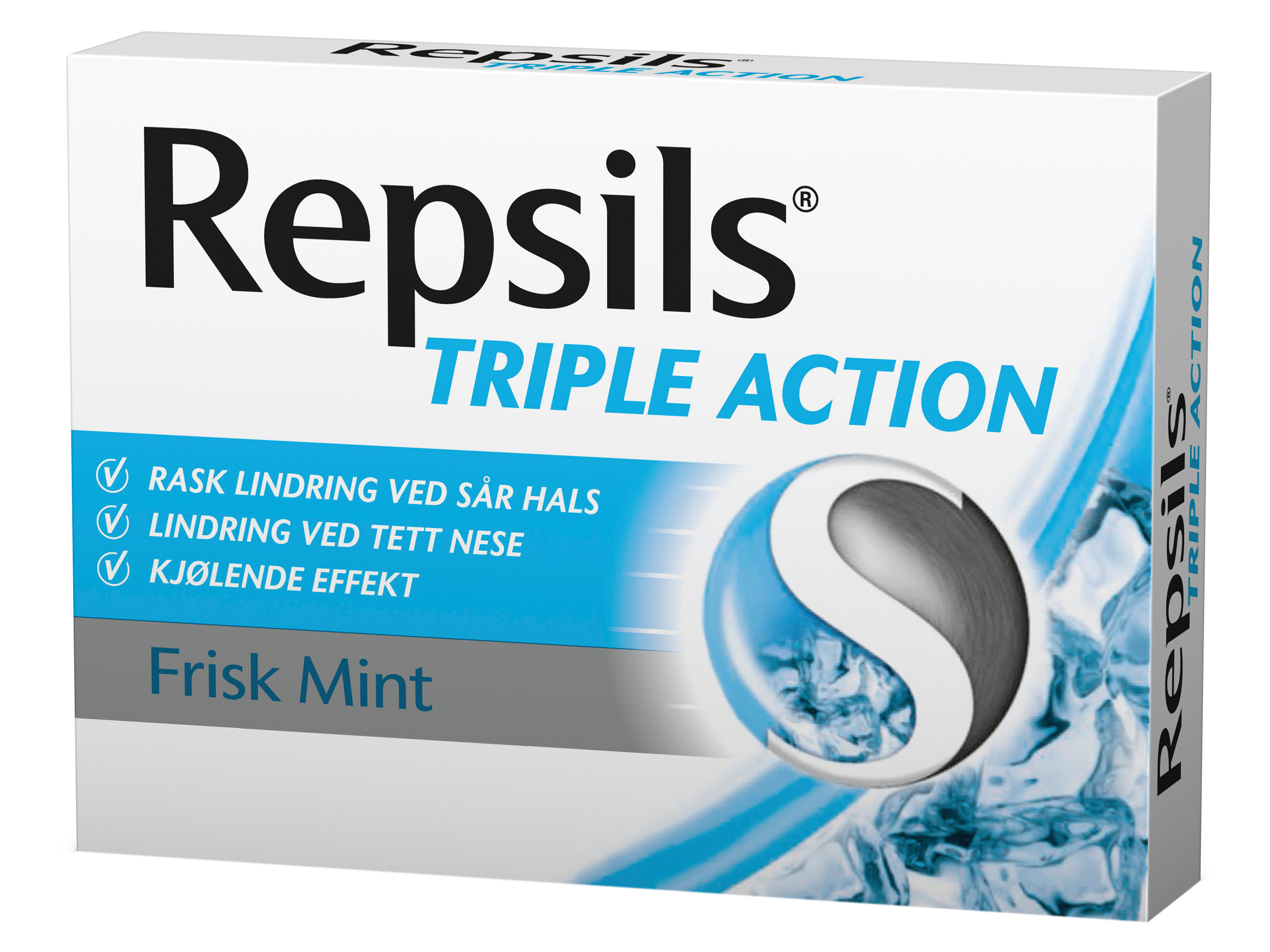 Repsils Triple Action Frisk Mint, 24 stk.