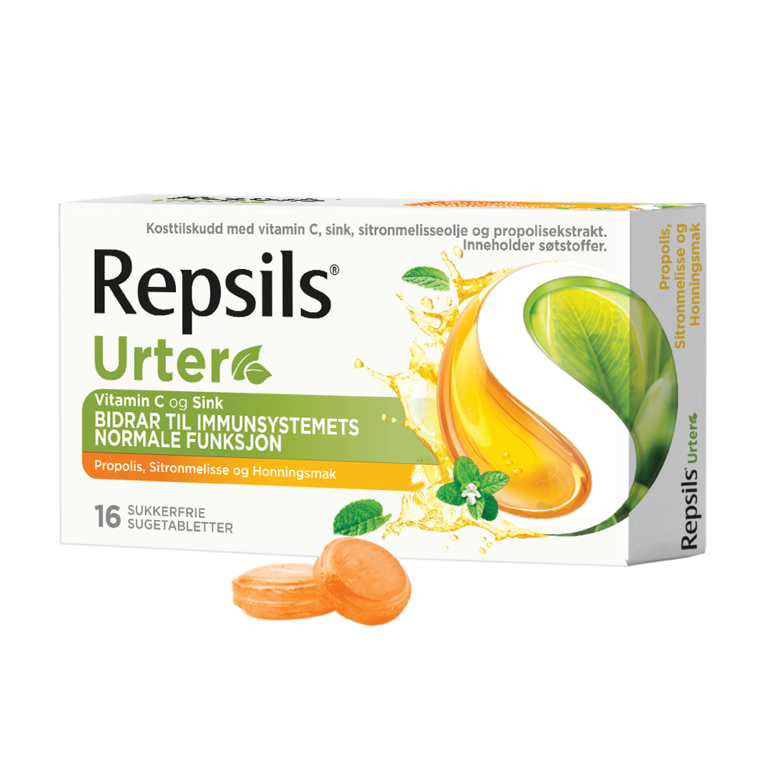 Repsils Urter sugetabletter, Propolis, sitronmelisse & honning, 16 stk.