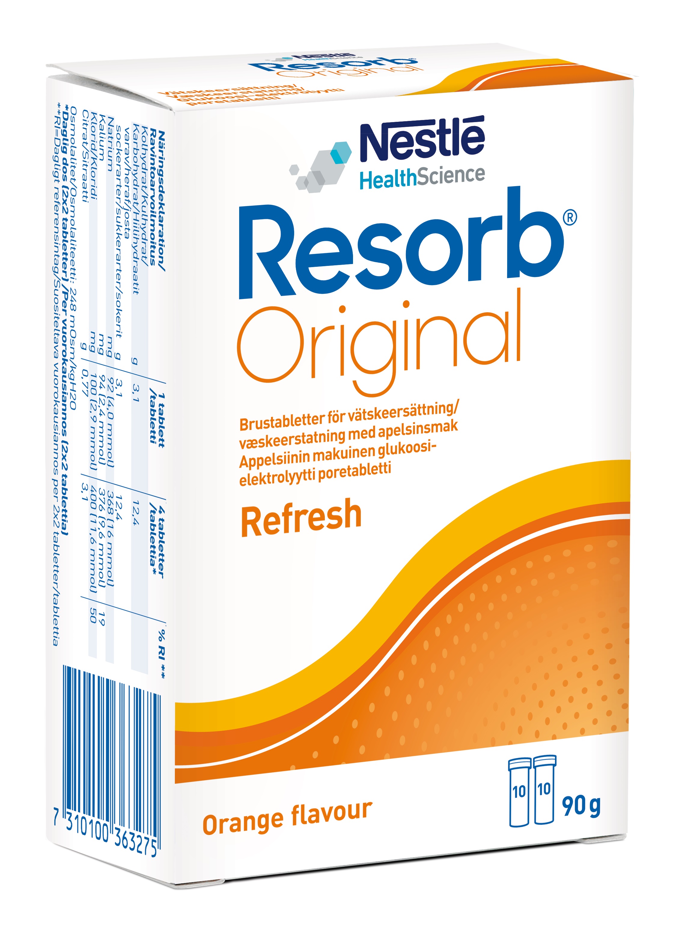 Resorb Original Refresh Brusetabletter, Appelsinsmak, 2 x 10 stk.