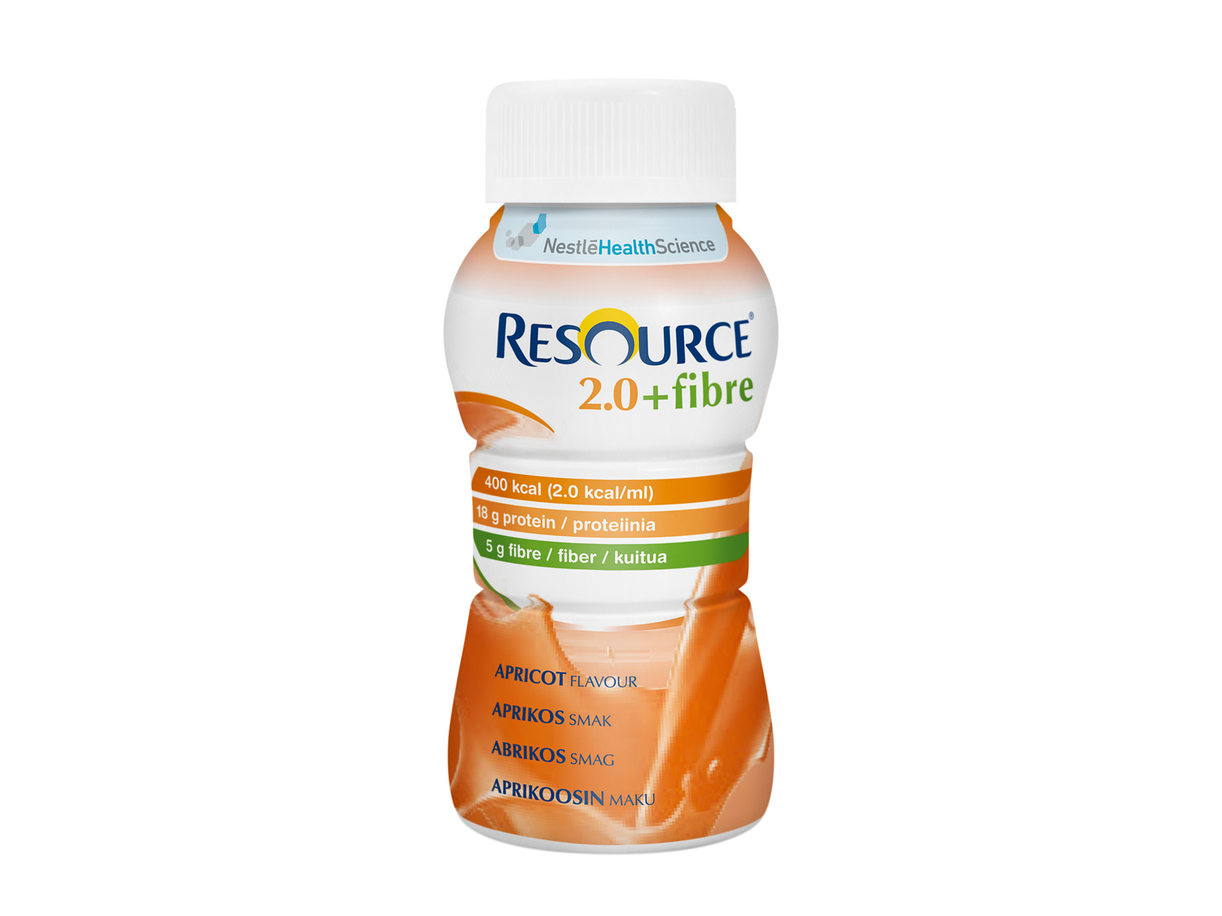 Resource 2,0 + Fibre næringsdrikk aprikos, 4x200 ml
