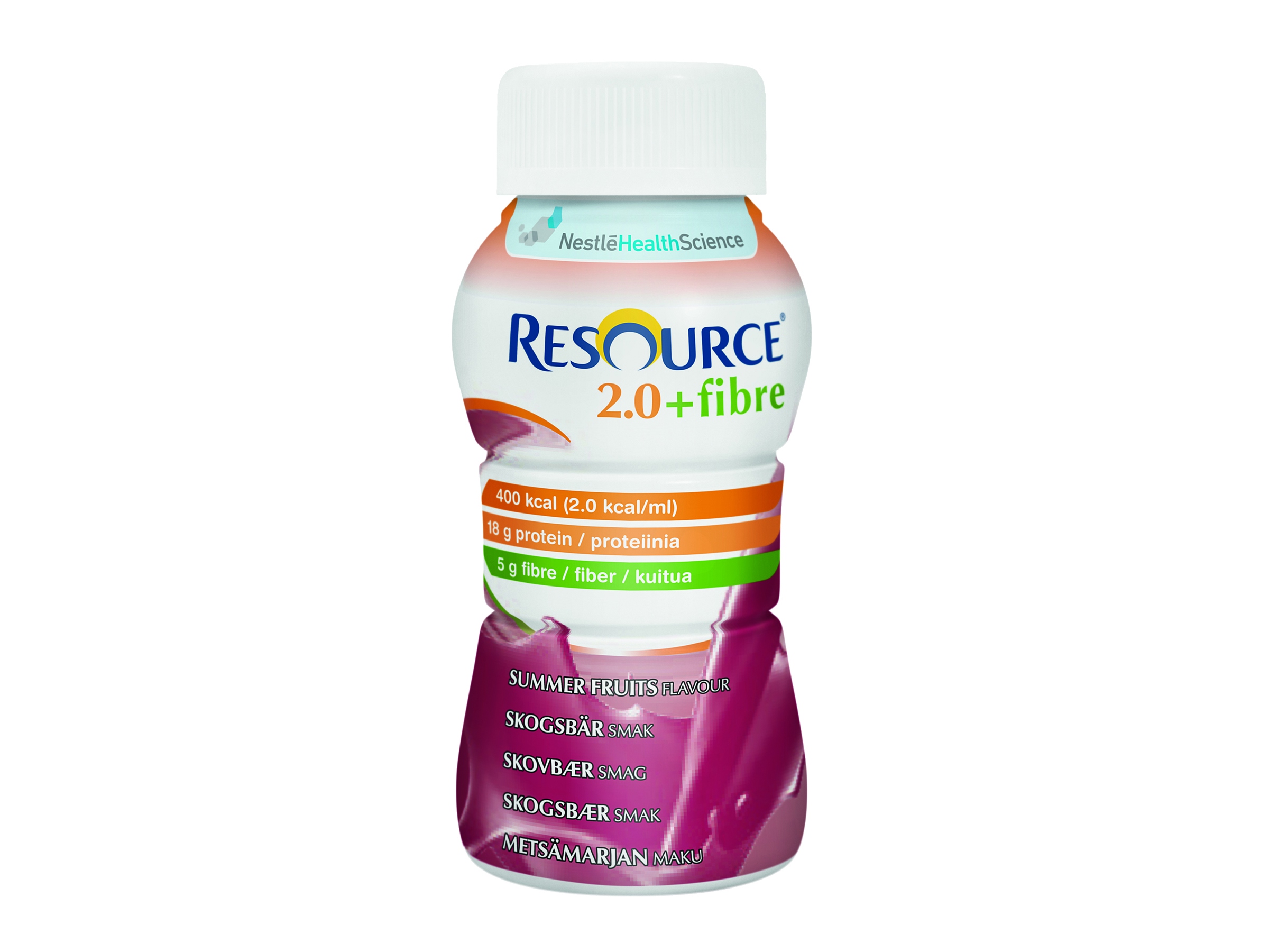 Resource 2,0 + Fibre næringsdrikk skogsbær, 4x200 ml