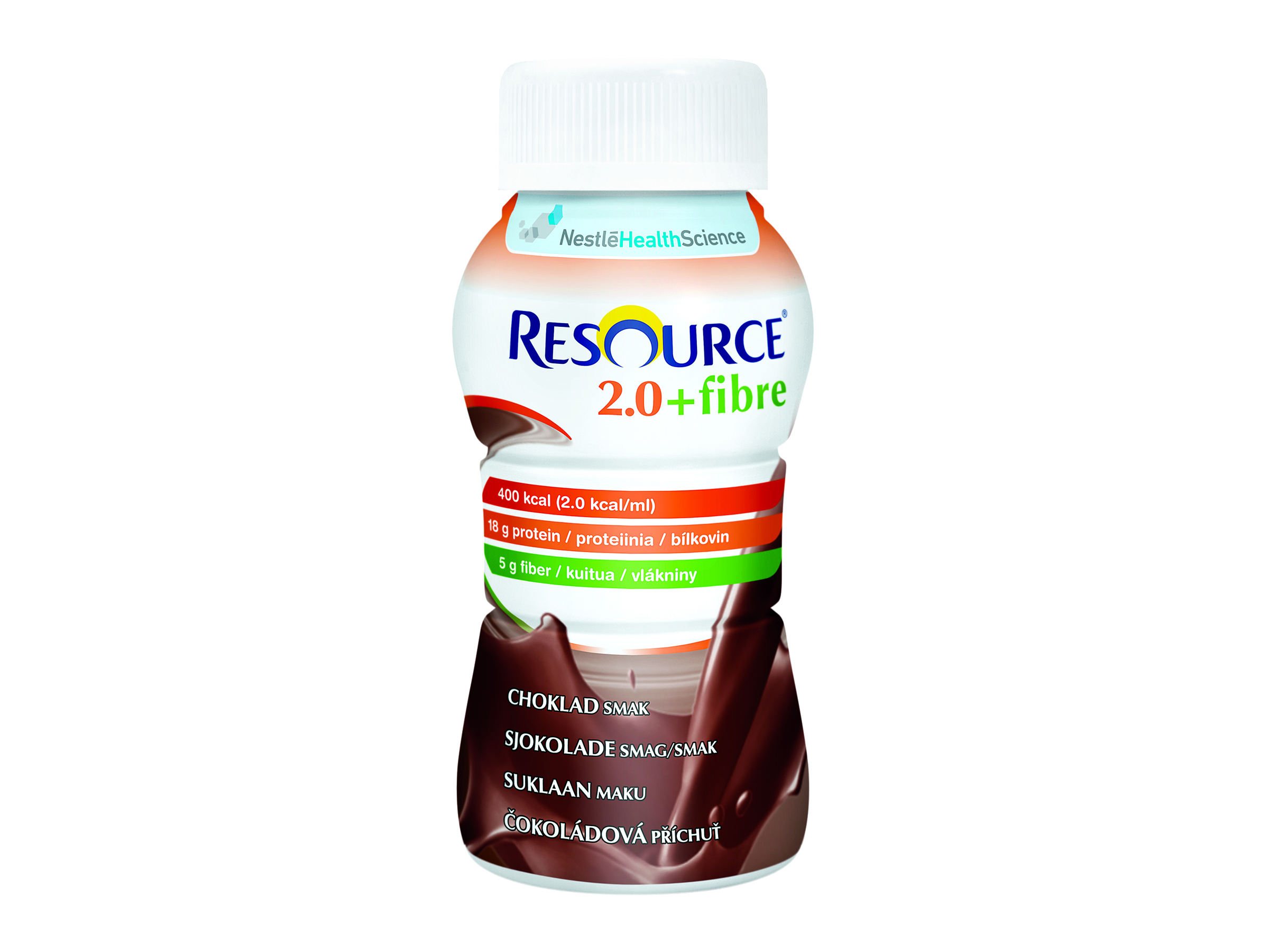Resource 2,0 + Fibre næringsdrikk sjokolade, 4x200 ml