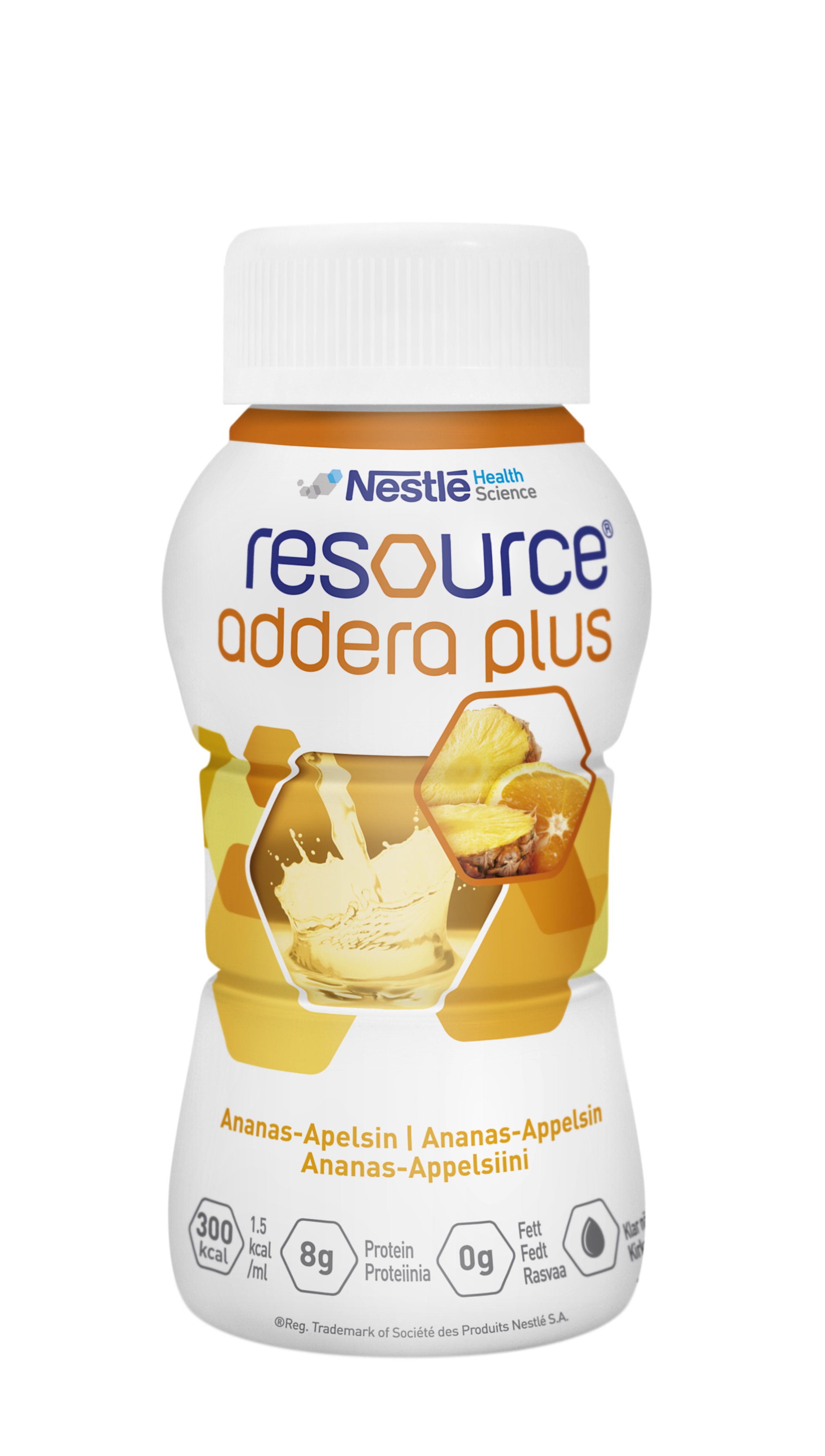 Resource Addera plus næringstilskudd, Ananas og appelsin, 4x200 ml