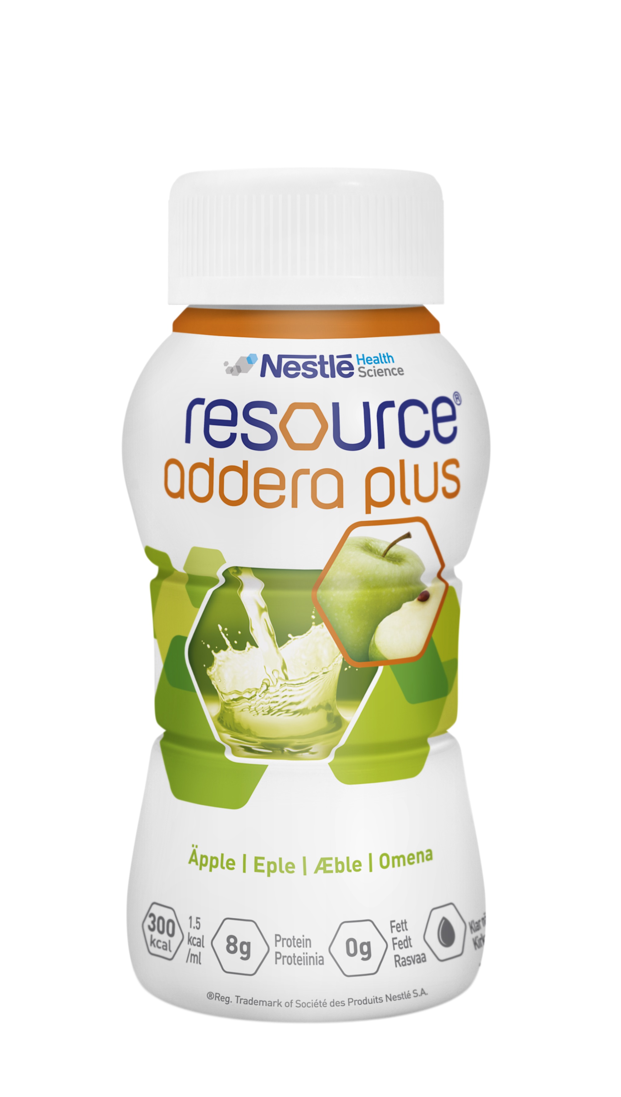 Resource Addera plus næringstilskudd, Eple, 4x200 ml