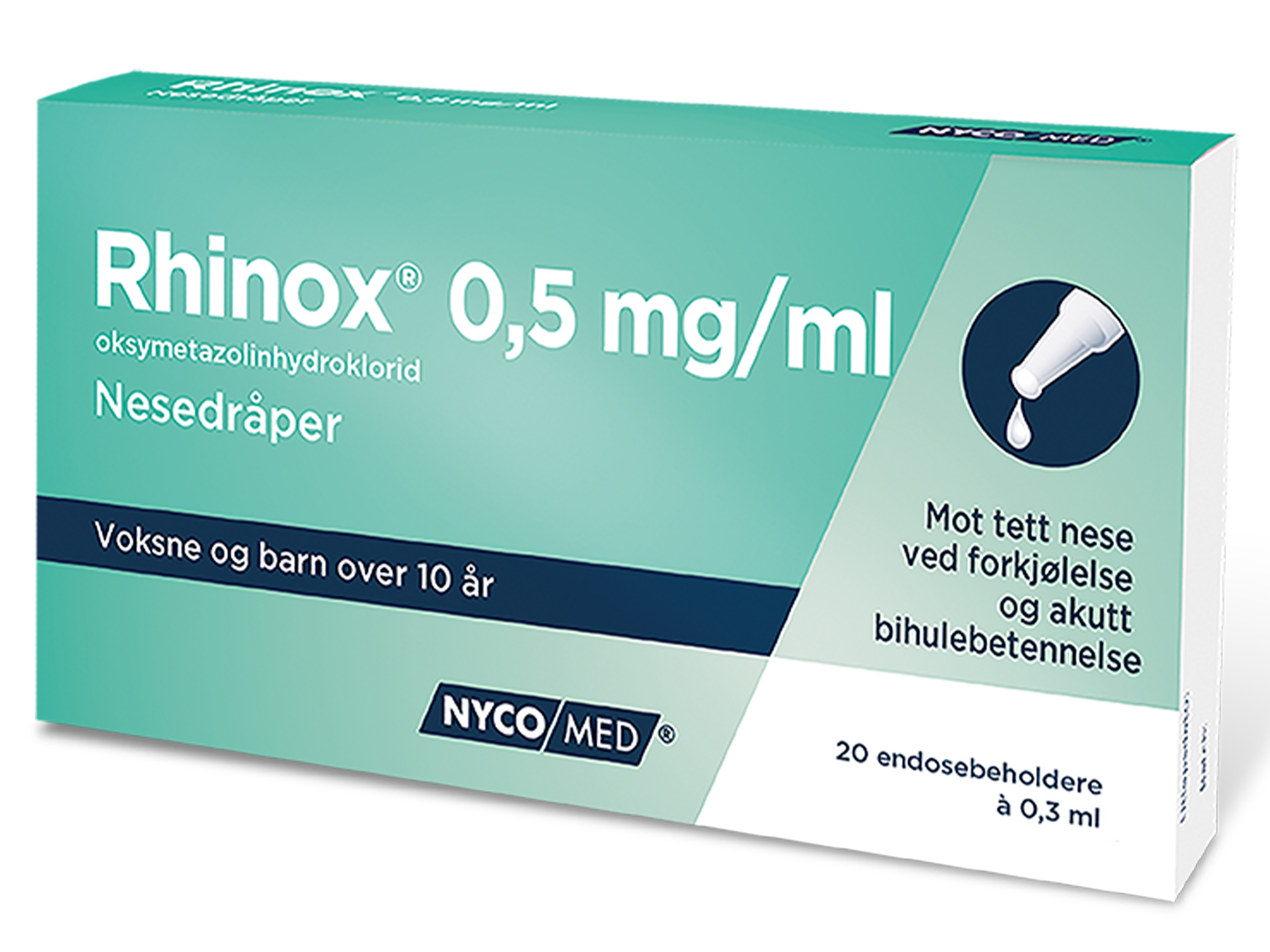 Rhinox Nesedråper, 0,5 mg/ml til voksen, 20 endoser