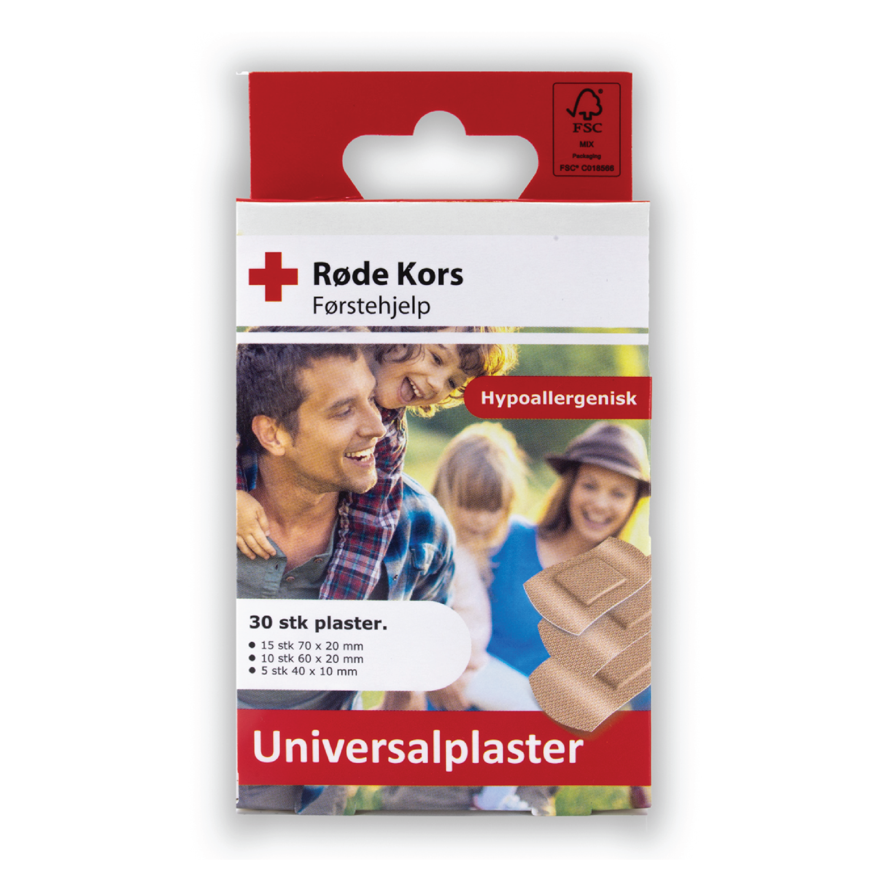 Røde Kors Førstehjelp Universalplaster, 30 stk.