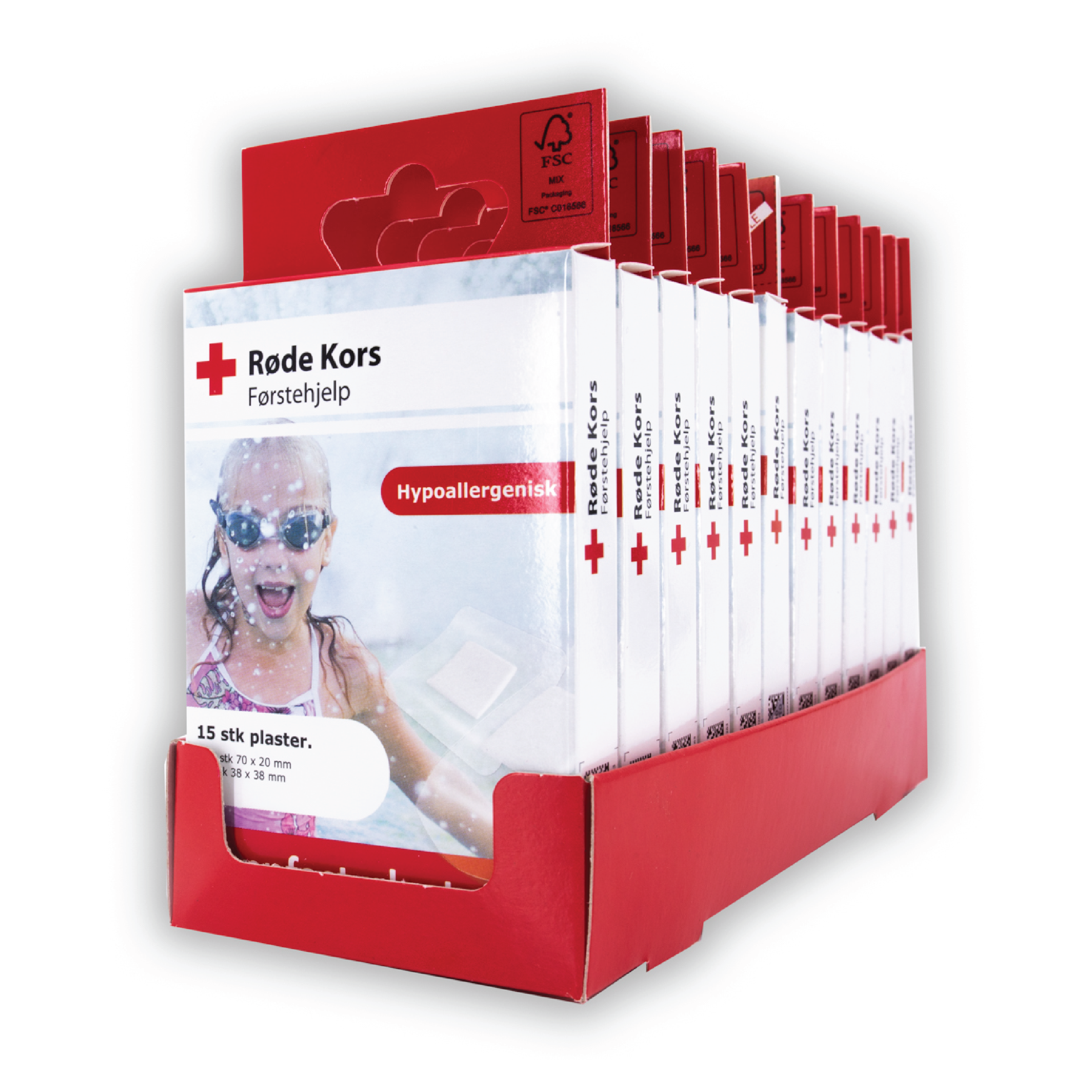 Røde Kors Førstehjelp Vannfast plaster, 15 stk.