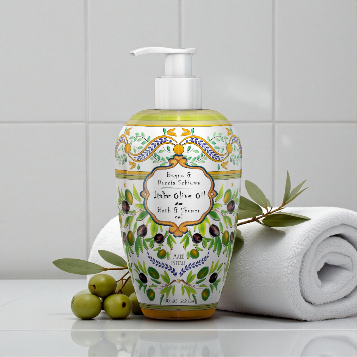 Rudy Profumi Bath & Shower Gel Italian Olive Oil, 700 ml