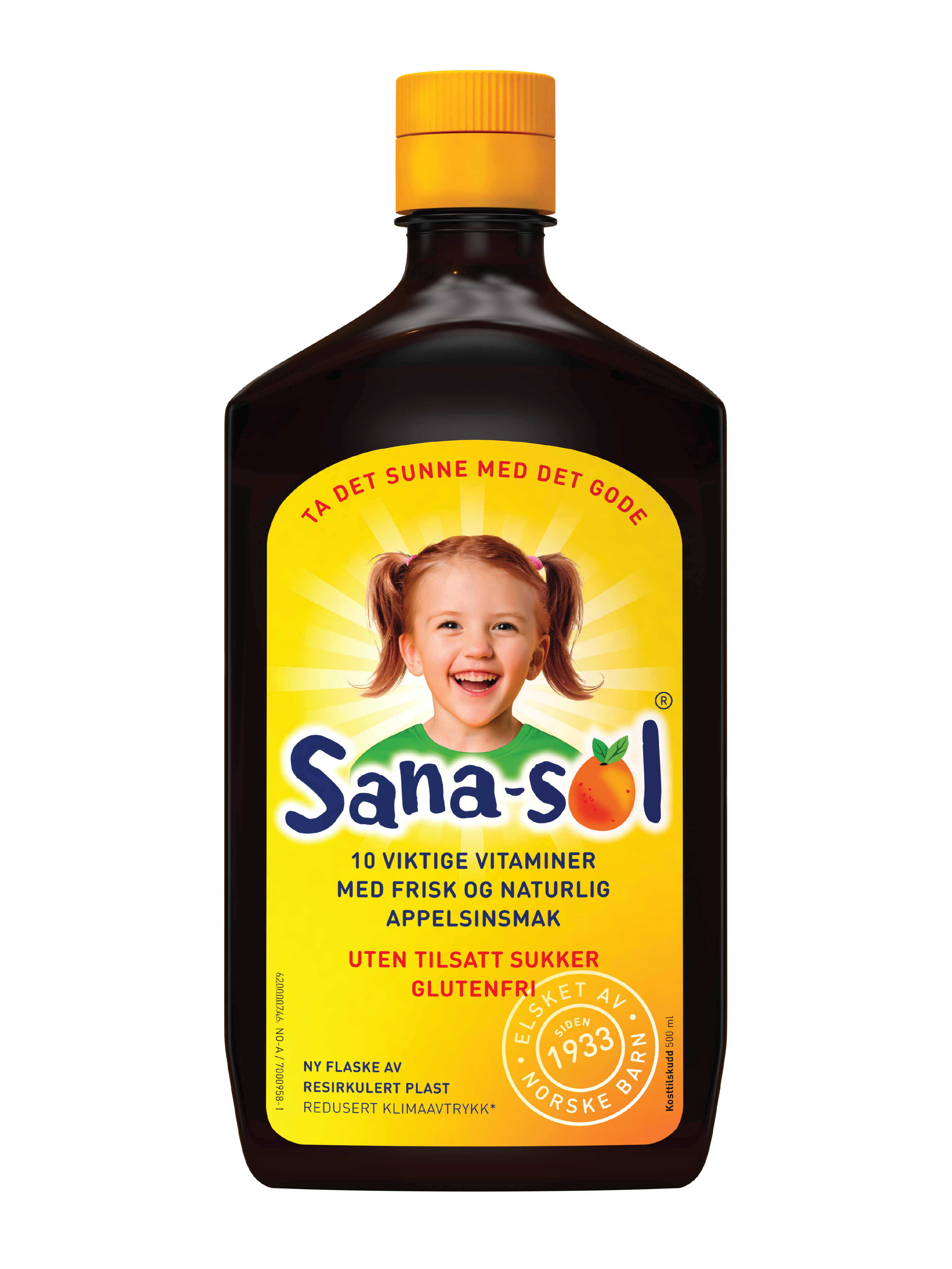 Sana-sol Multivitamin, Appelsin, 500 ml