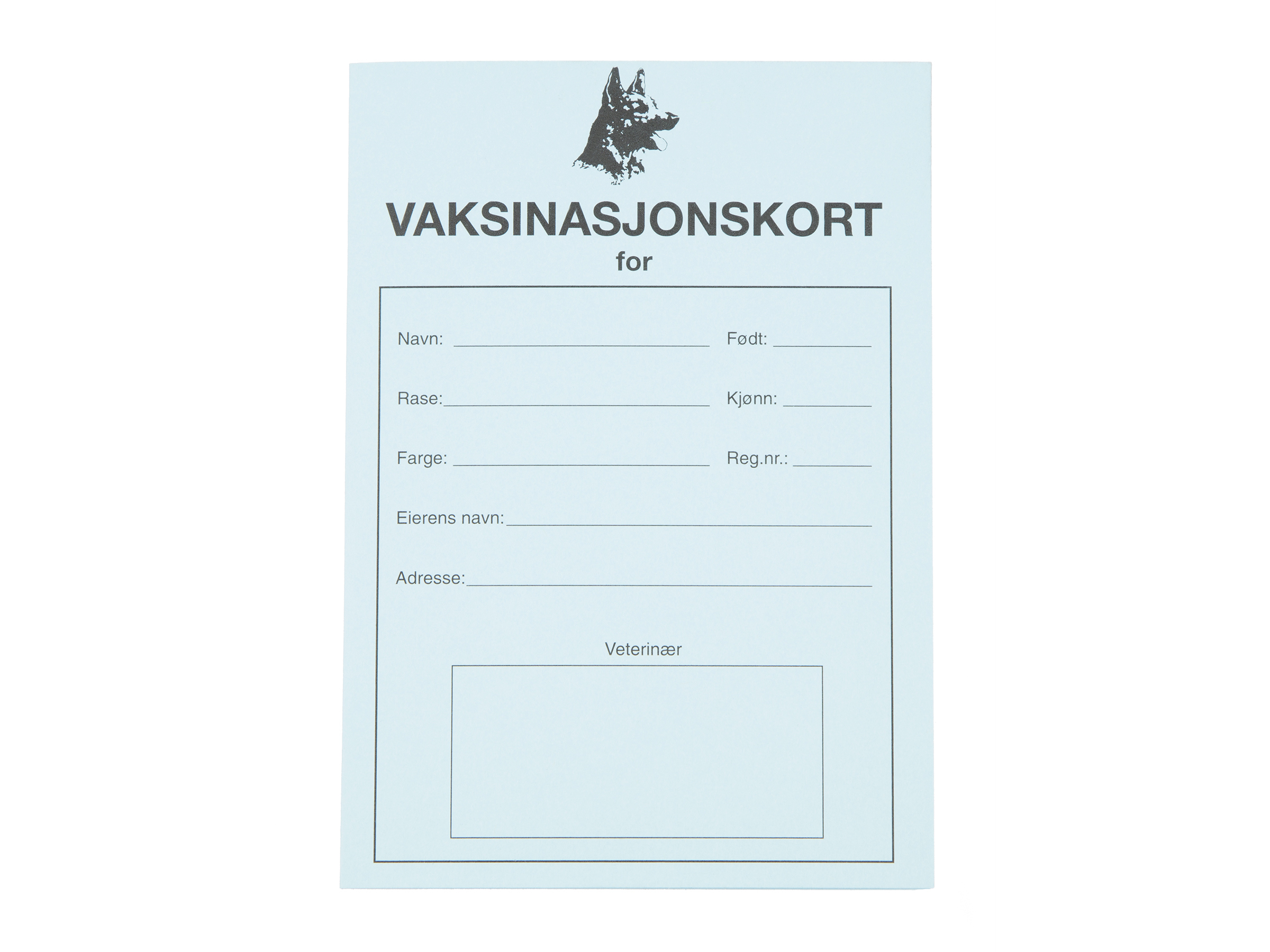 Scanvet Vaksinasjonskort, Til hund