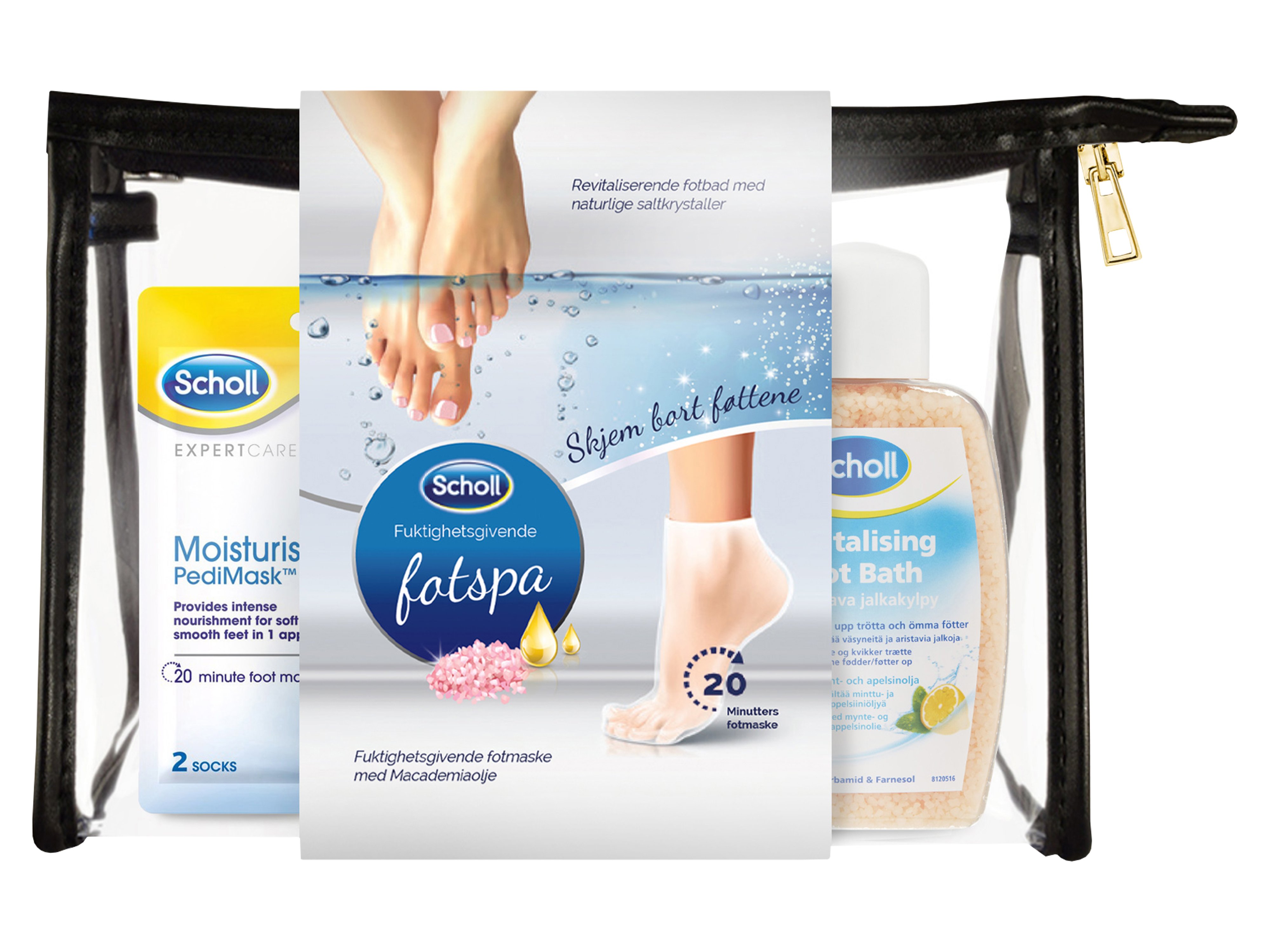 Scholl Fuktighetsgivende Fotspa transparent, Gavesett, 1 sett