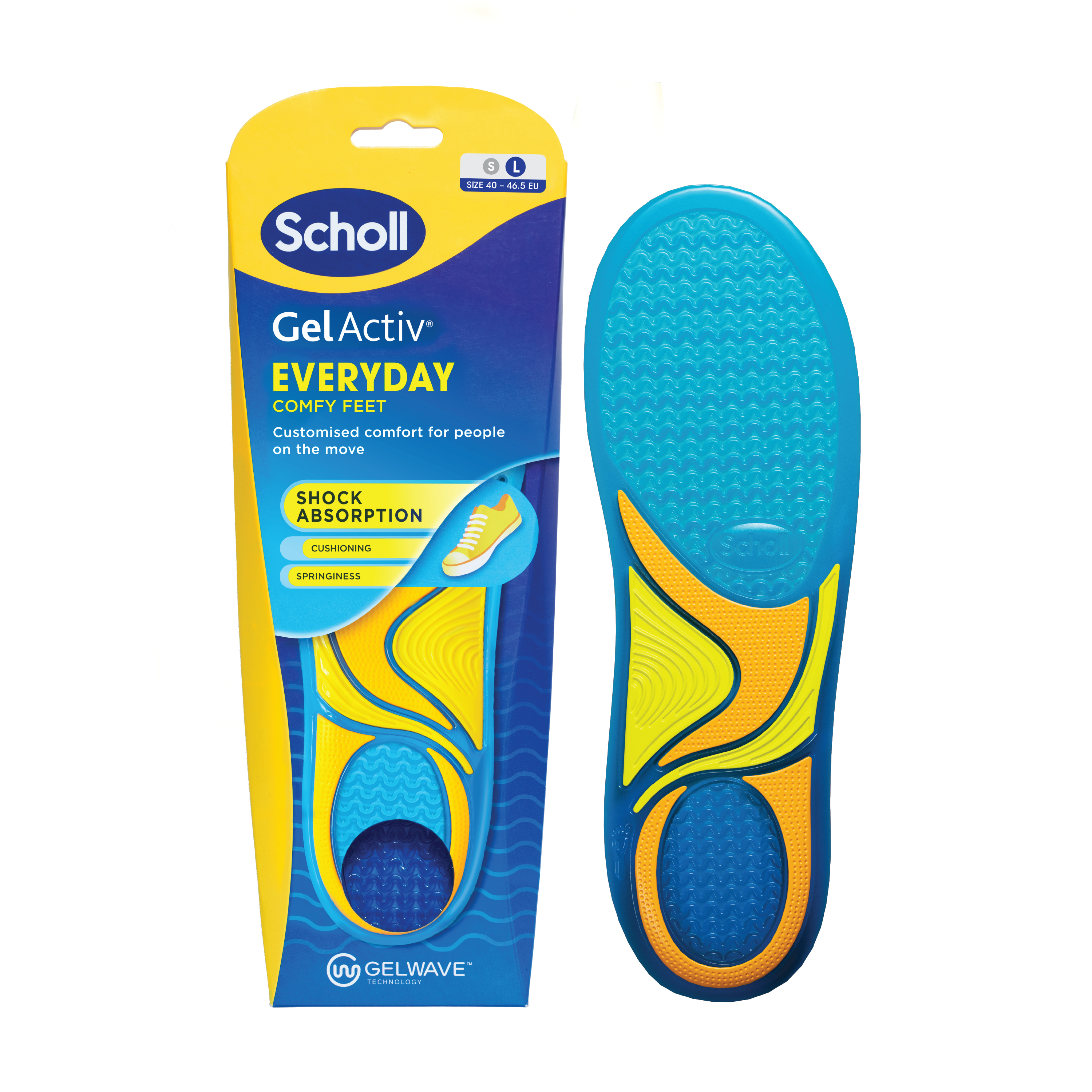 Scholl Gel Activ Everyday Innleggssåler, Large, 40-46,5, 1 par