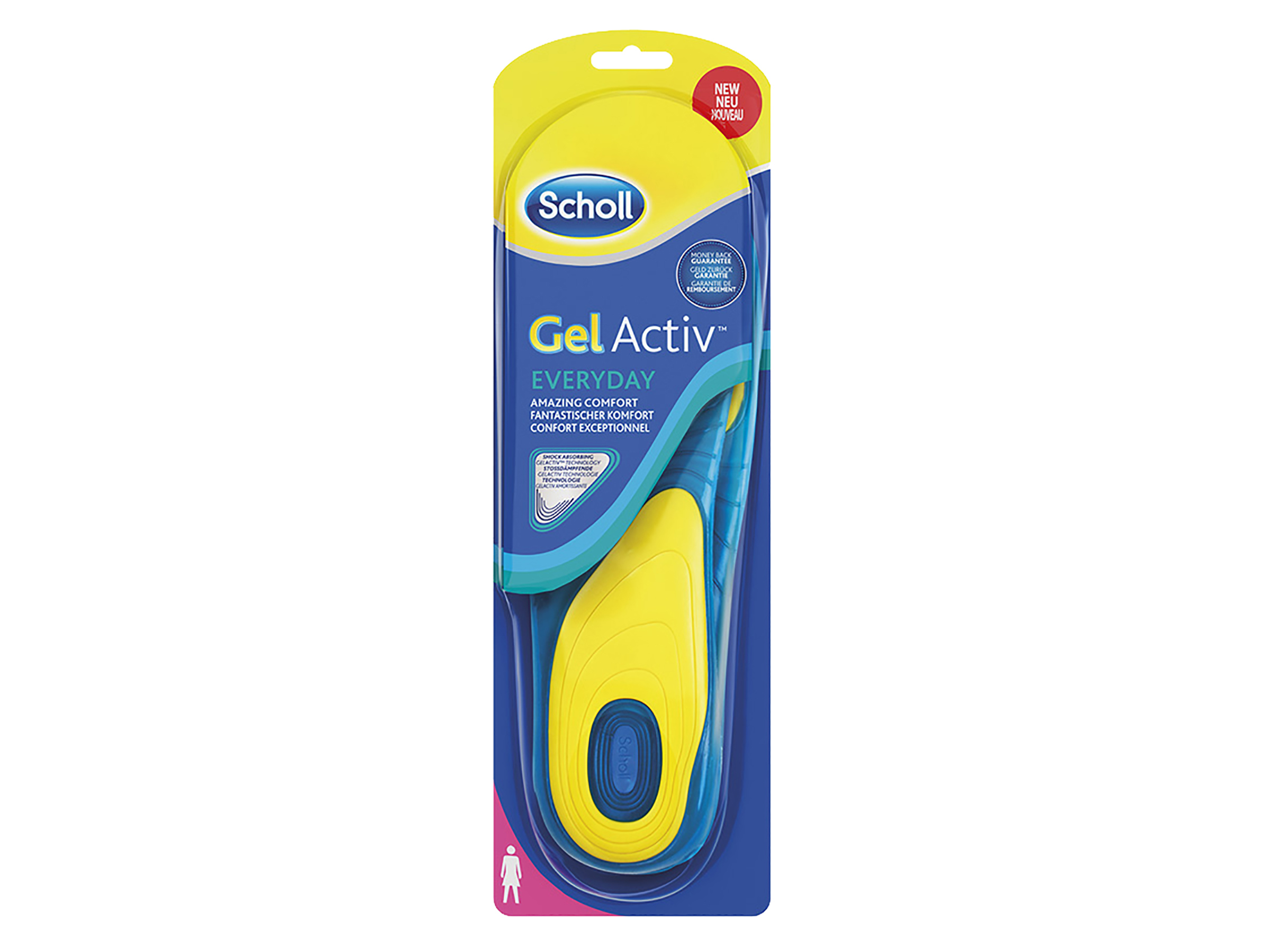 Scholl Gel Activ Everyday Såle Kvinne, Str. 35,5-40,5, 1 par