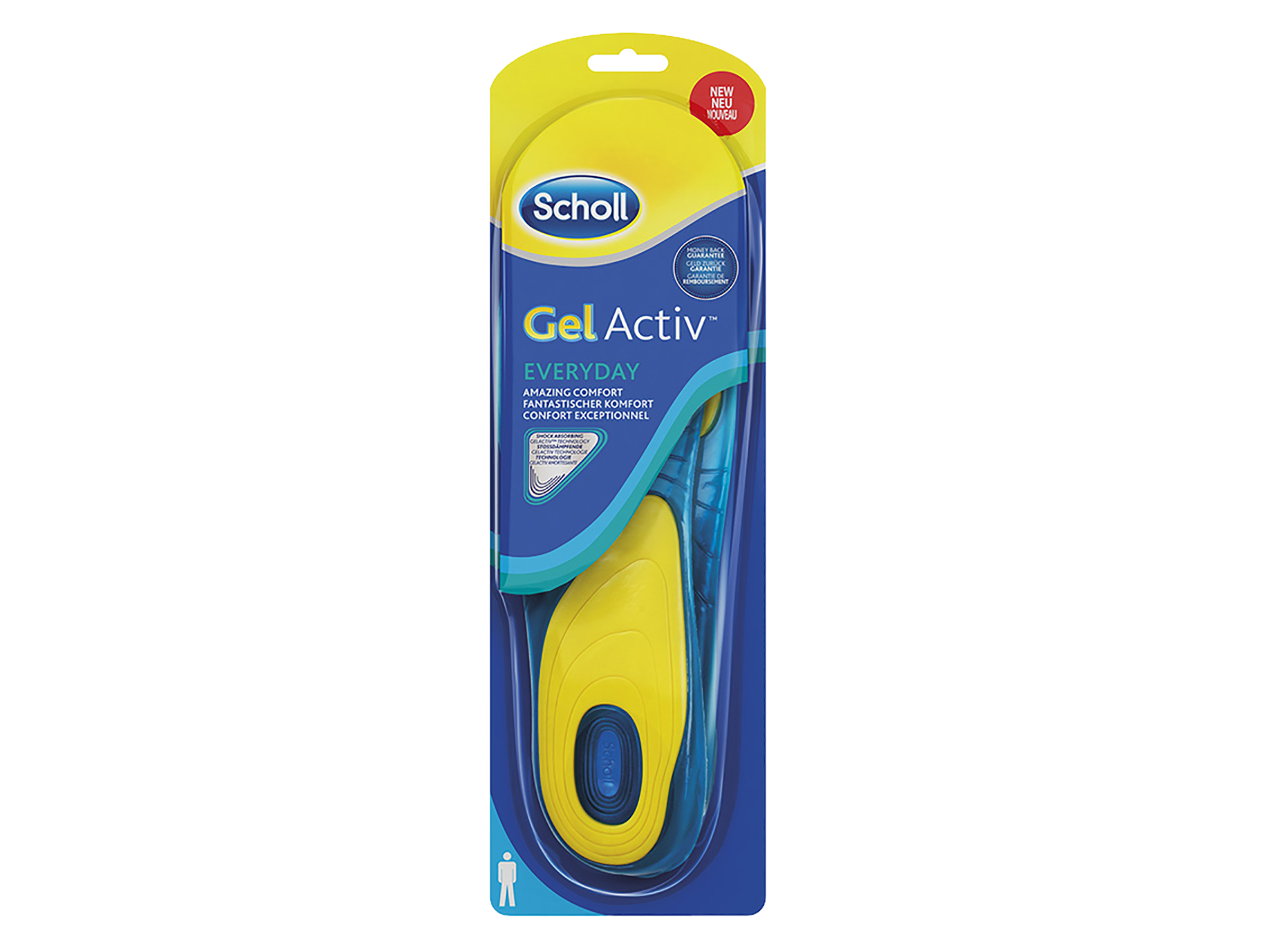 Scholl Gel Activ Everyday Såle Mann, Str. 40-46,5, 1 par