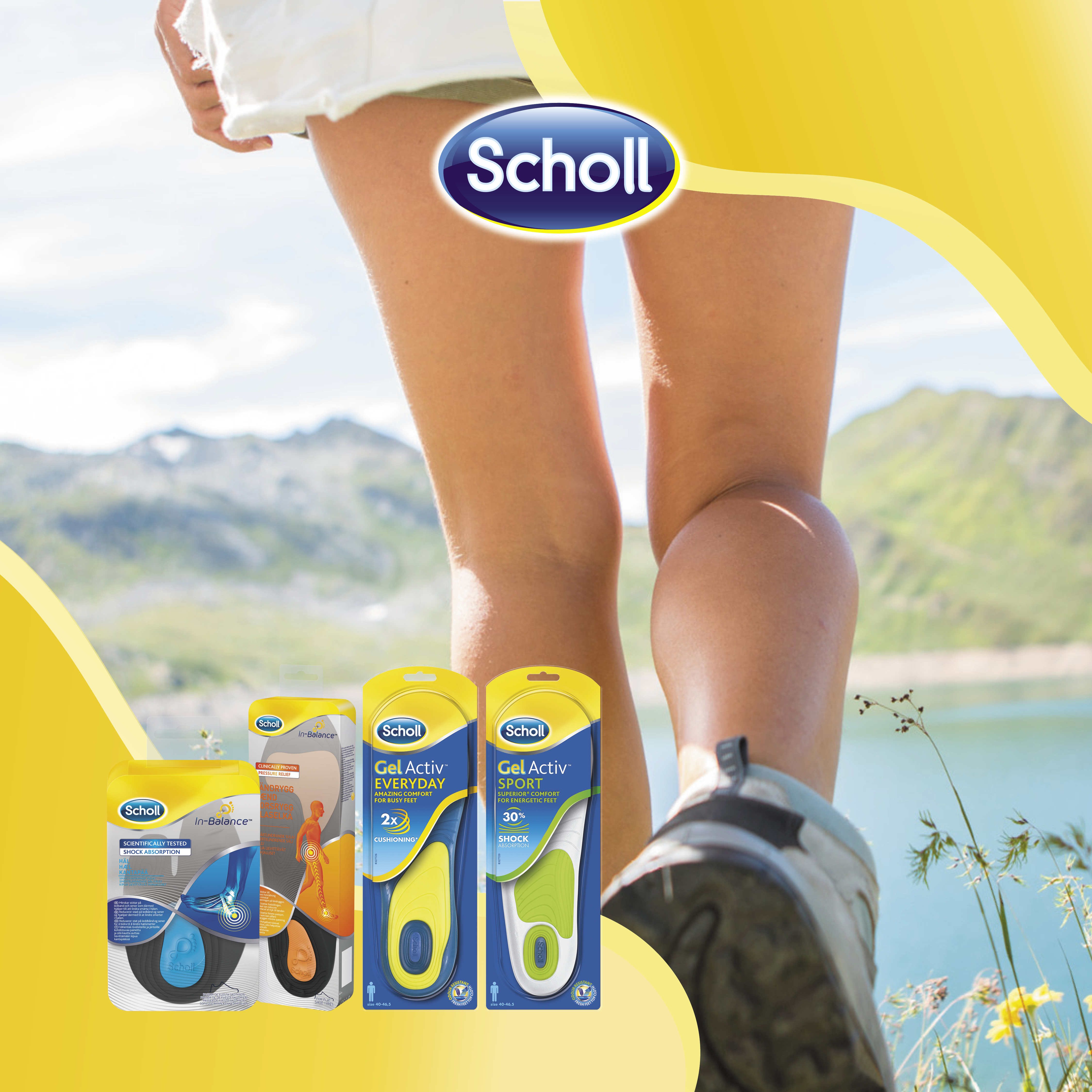 Scholl Gel Activ Sport Såle Mann, 40-46,5, 1 par
