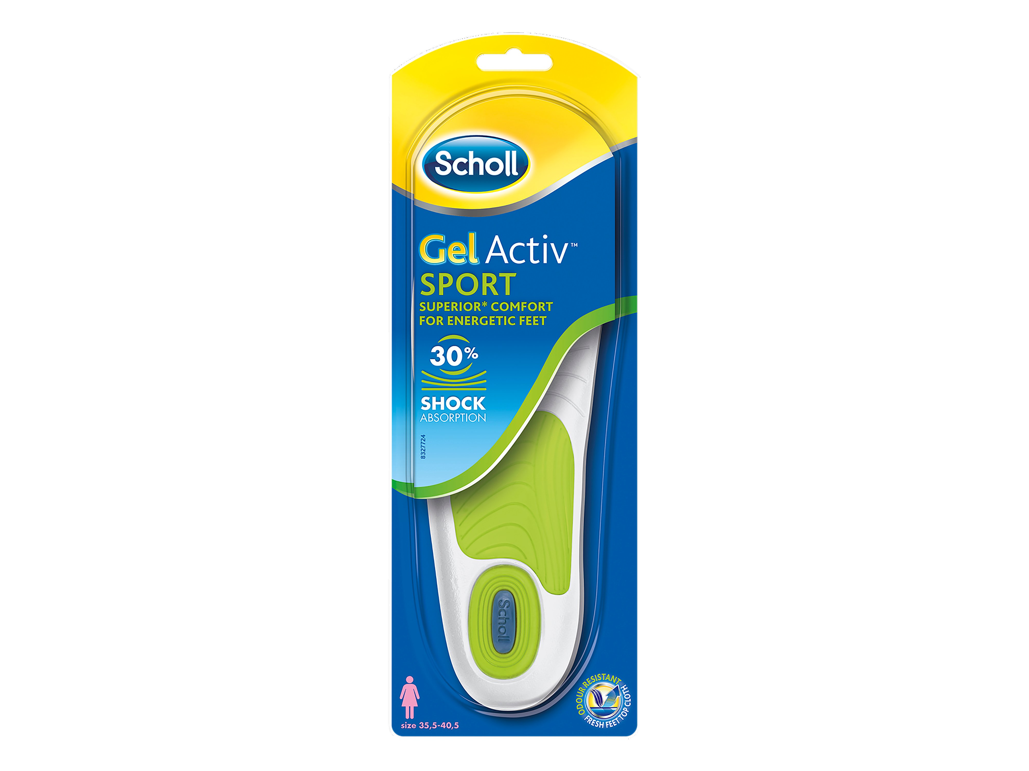 Scholl Gel Active Sport Såle Kvinne, Str. 35,5-40,5, 1 par