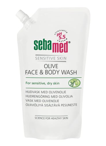 SebaMed Olive Face & Body Wash refill, 1000 ml