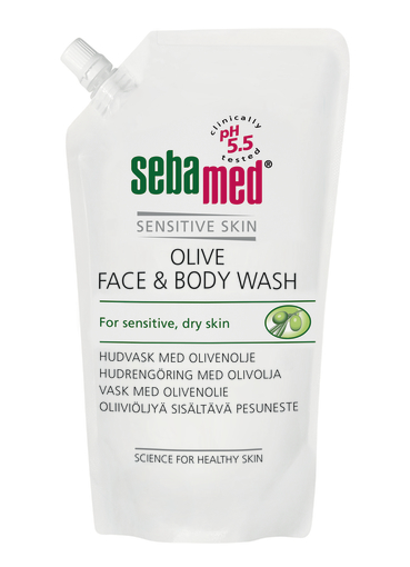 SebaMed Olive Face & Body Wash refill, 1000 ml