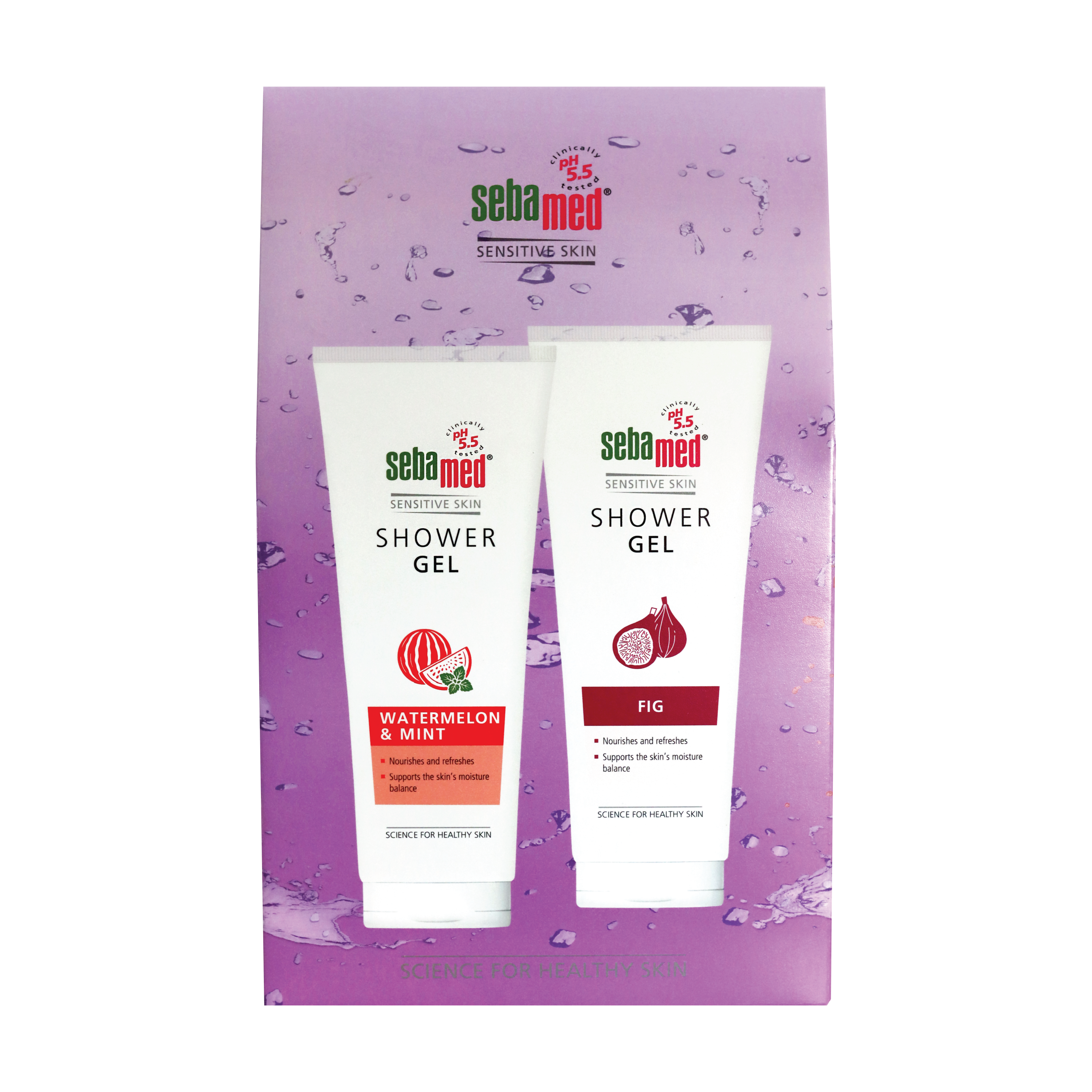 SebaMed Shower Gel Giftbox Watermelon & Mint/Fig, 1 sett