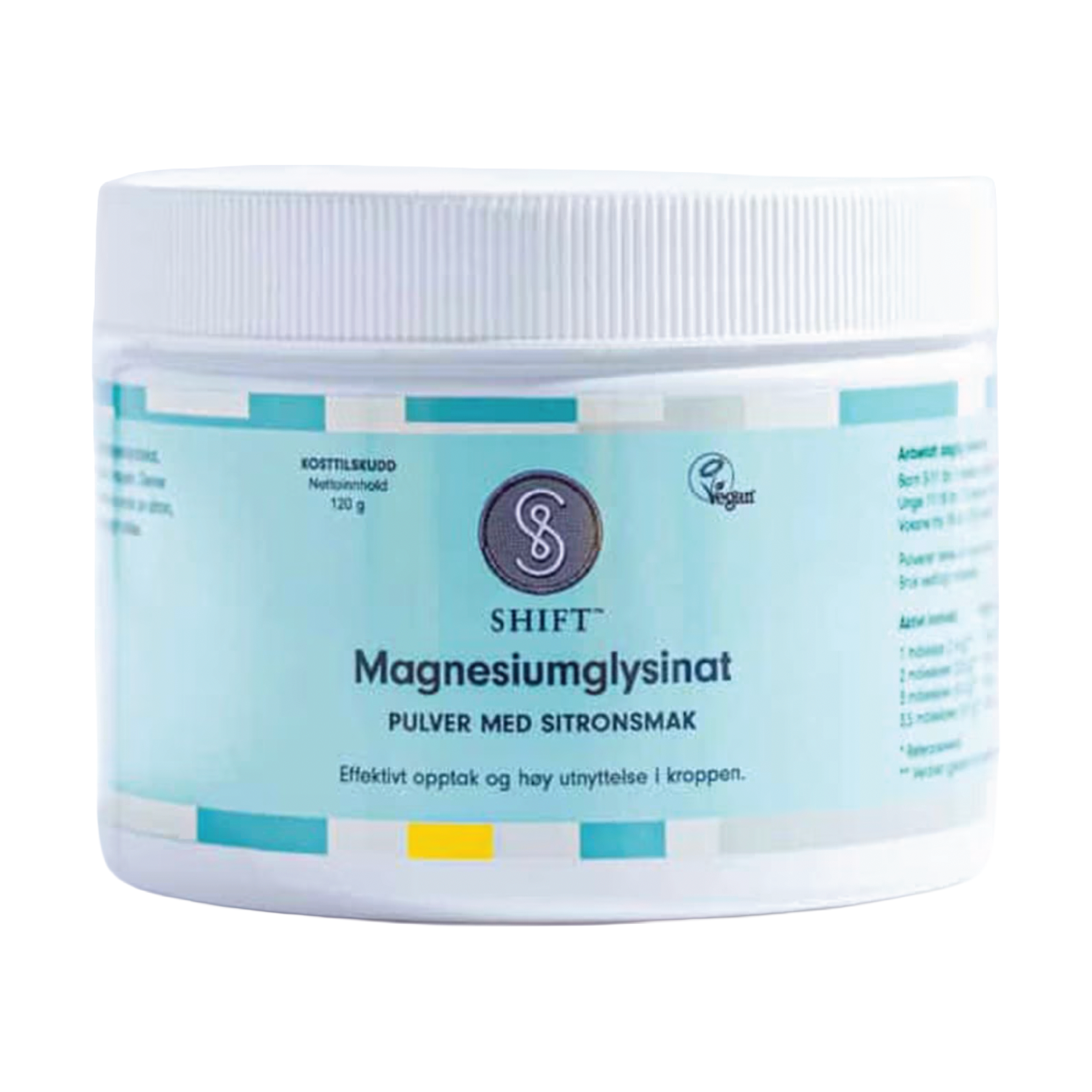 SHIFT Magnesiumglysinat pulver, Sitron, 120 g