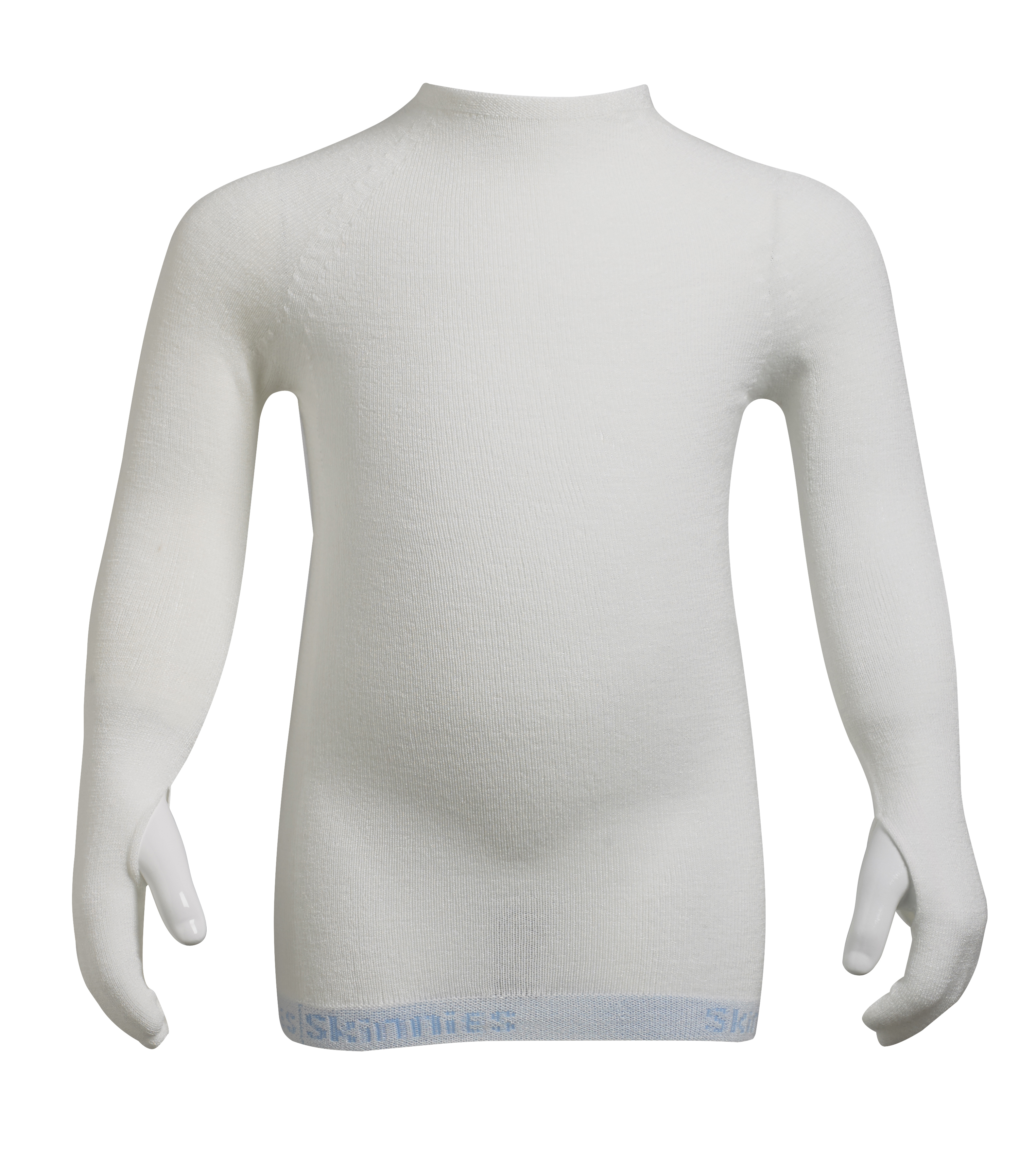 Skinnies topp m/arm silke 6-24md ecru, 6-24m