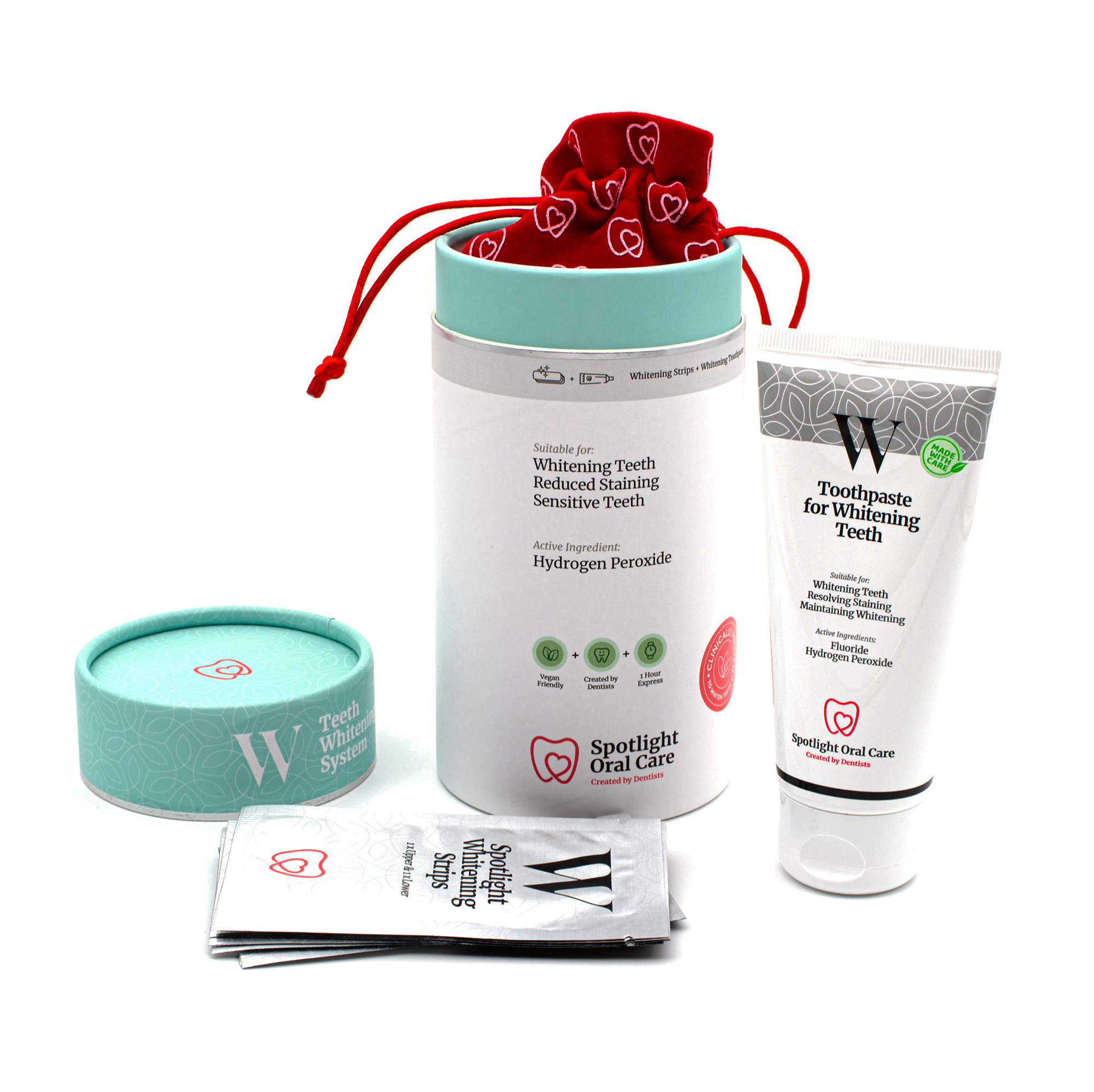 Spotlight Oral Care Teeth Whitening System, Strips 28 stk. + Tannkrem