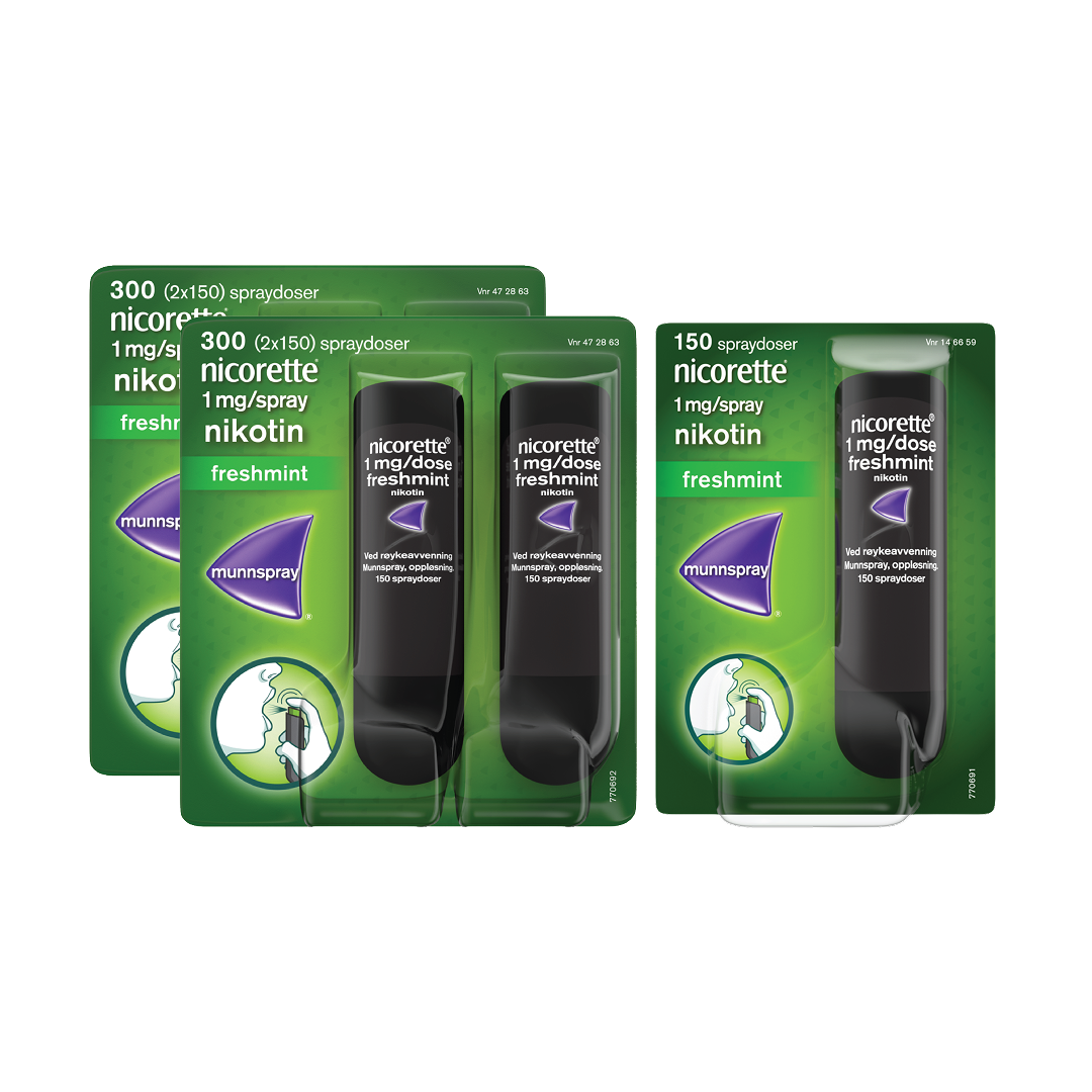 Startpakke røykeslutt - 1 mg munnspray, freshmint