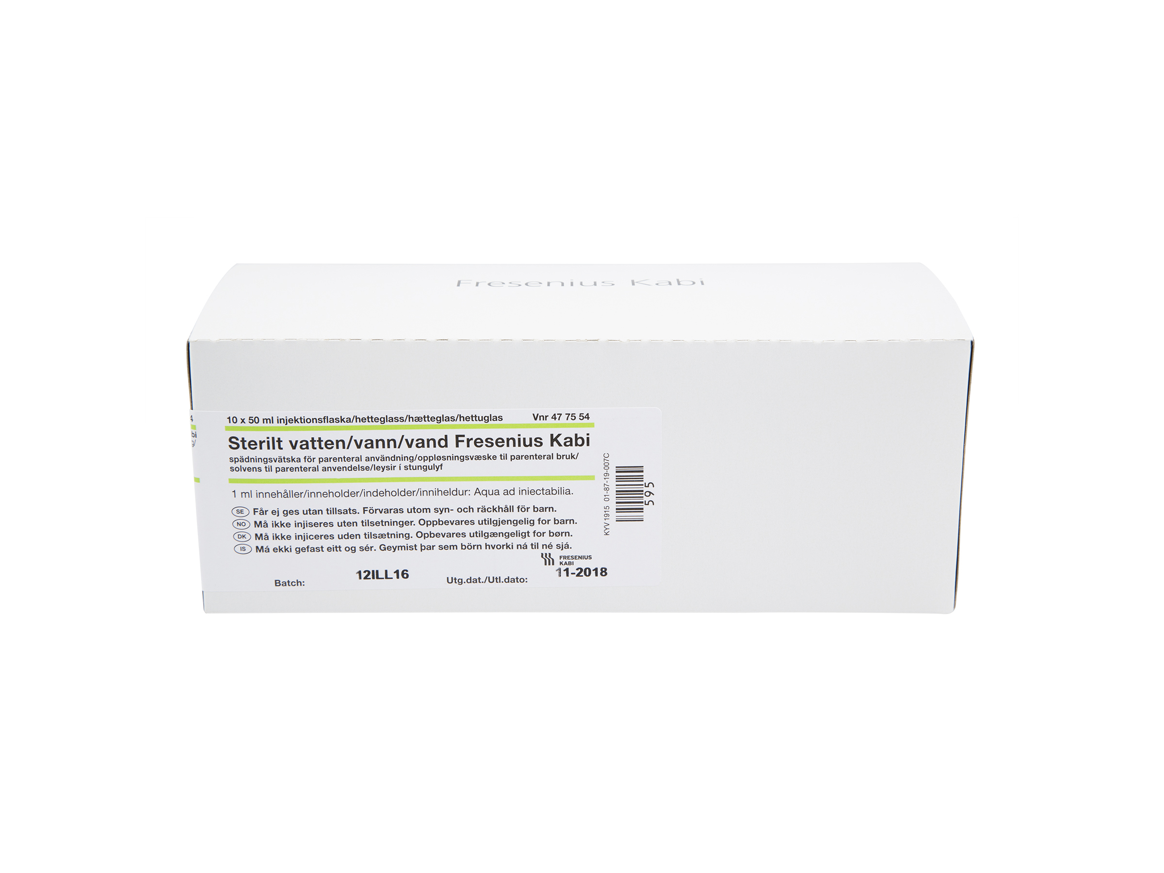 Fresenius Fresenius Sterilt vann (til injeksjon), 10 x 50 ml