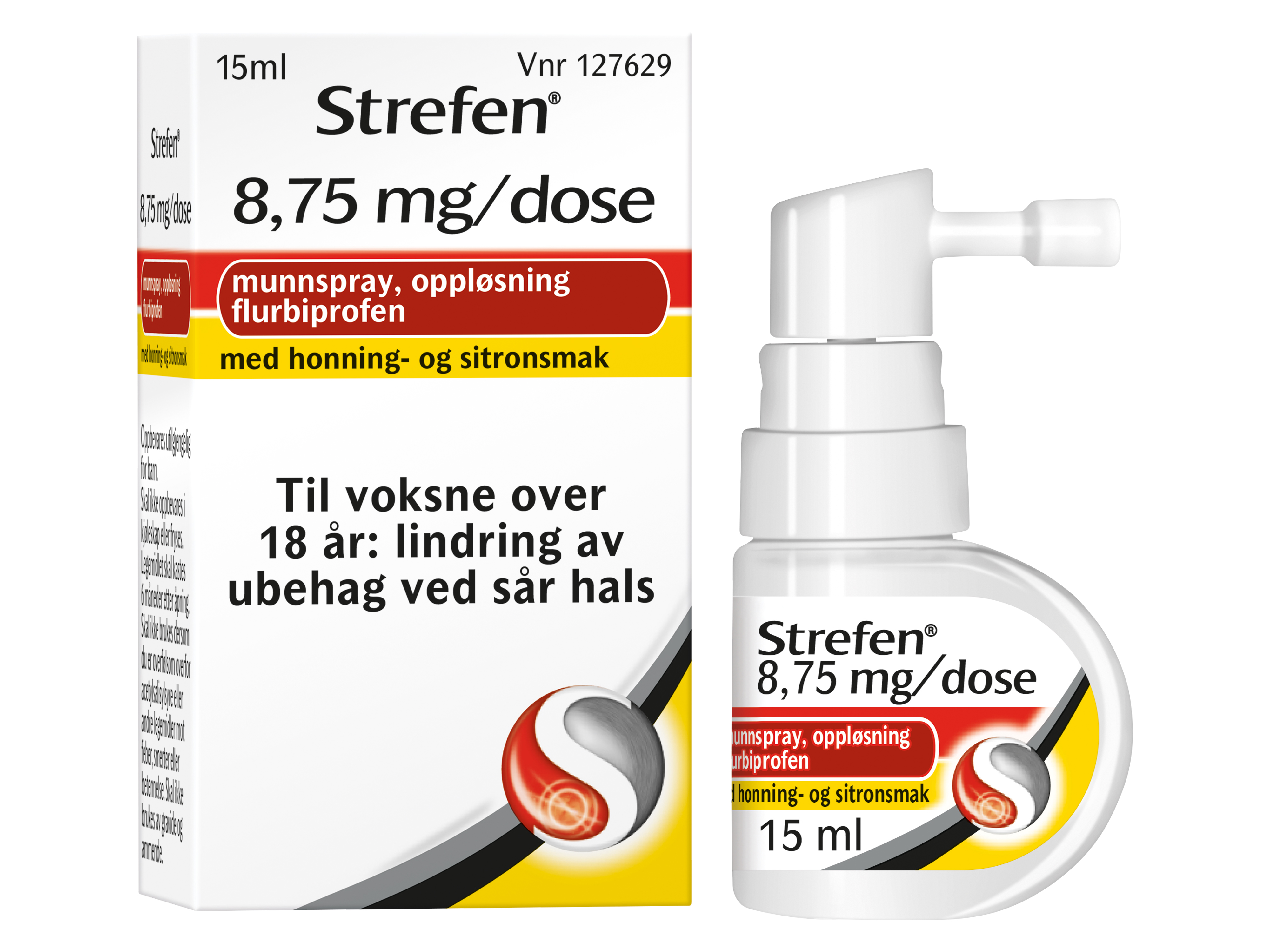 Strefen Munnspray 8,75mg/dose Honning og Sitron, 15 ml.