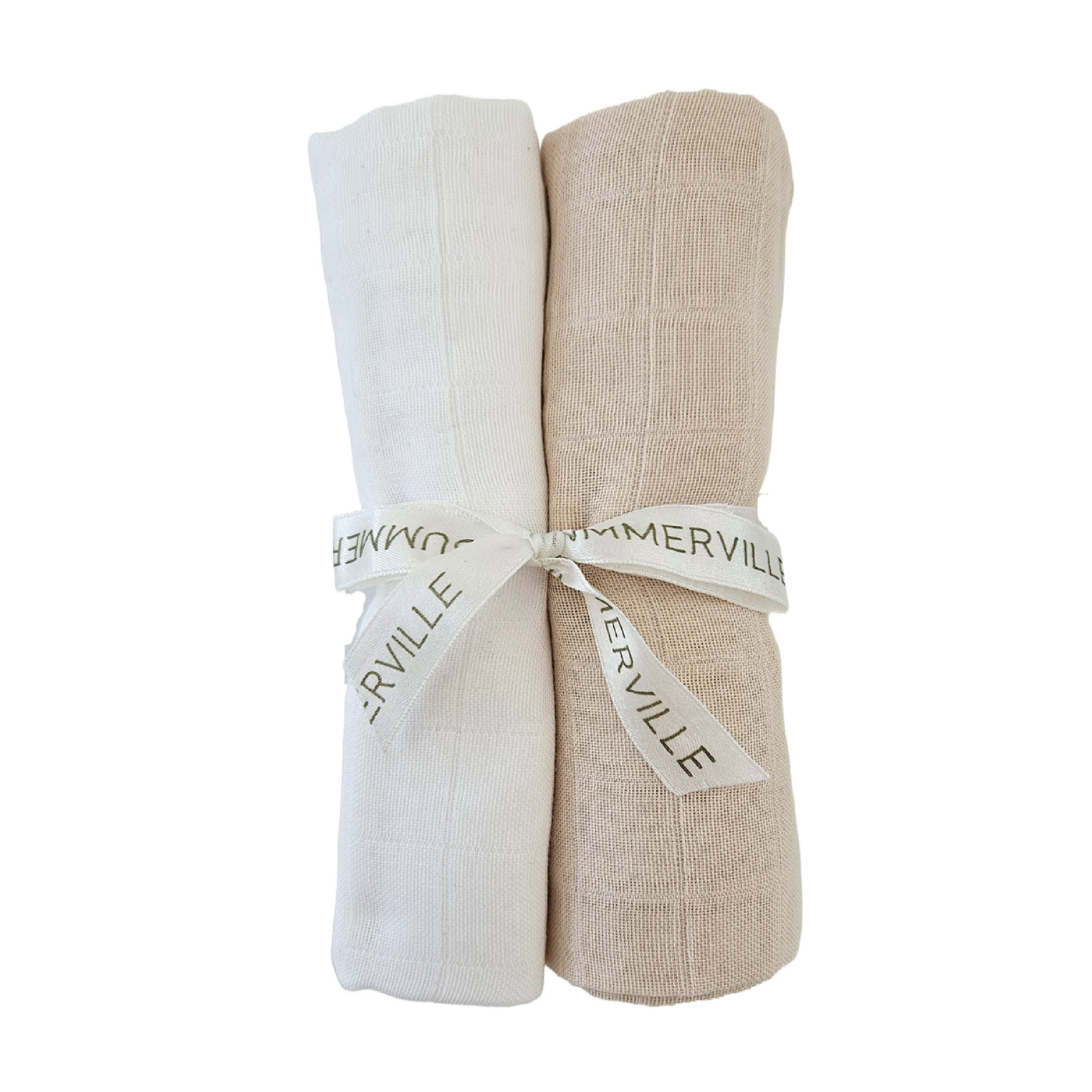 Summerville Babyteppe i musselin 2-pk, Sandshell/White, 2 stk.