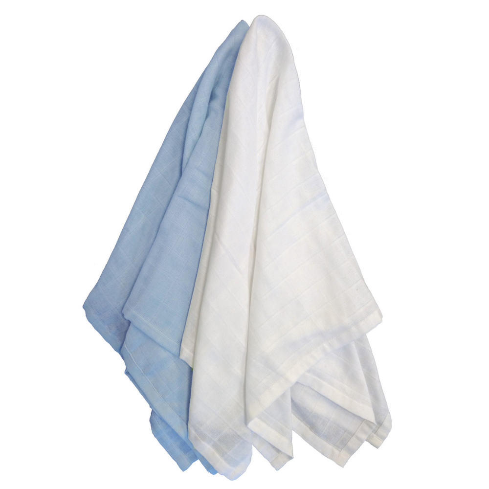 Summerville Babyteppe i musselin 2-pk, Forever Blue/White, 2 stk.