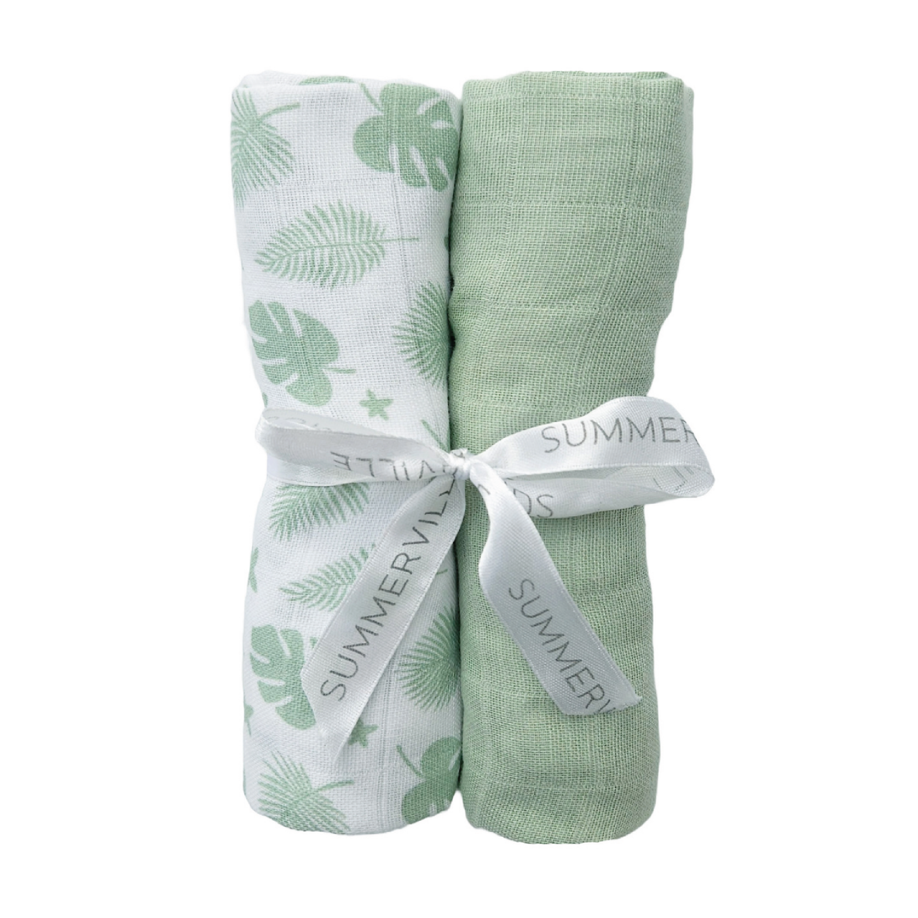 Summerville Organic Babyteppe i musselin, Tropical Green, 2 stk.