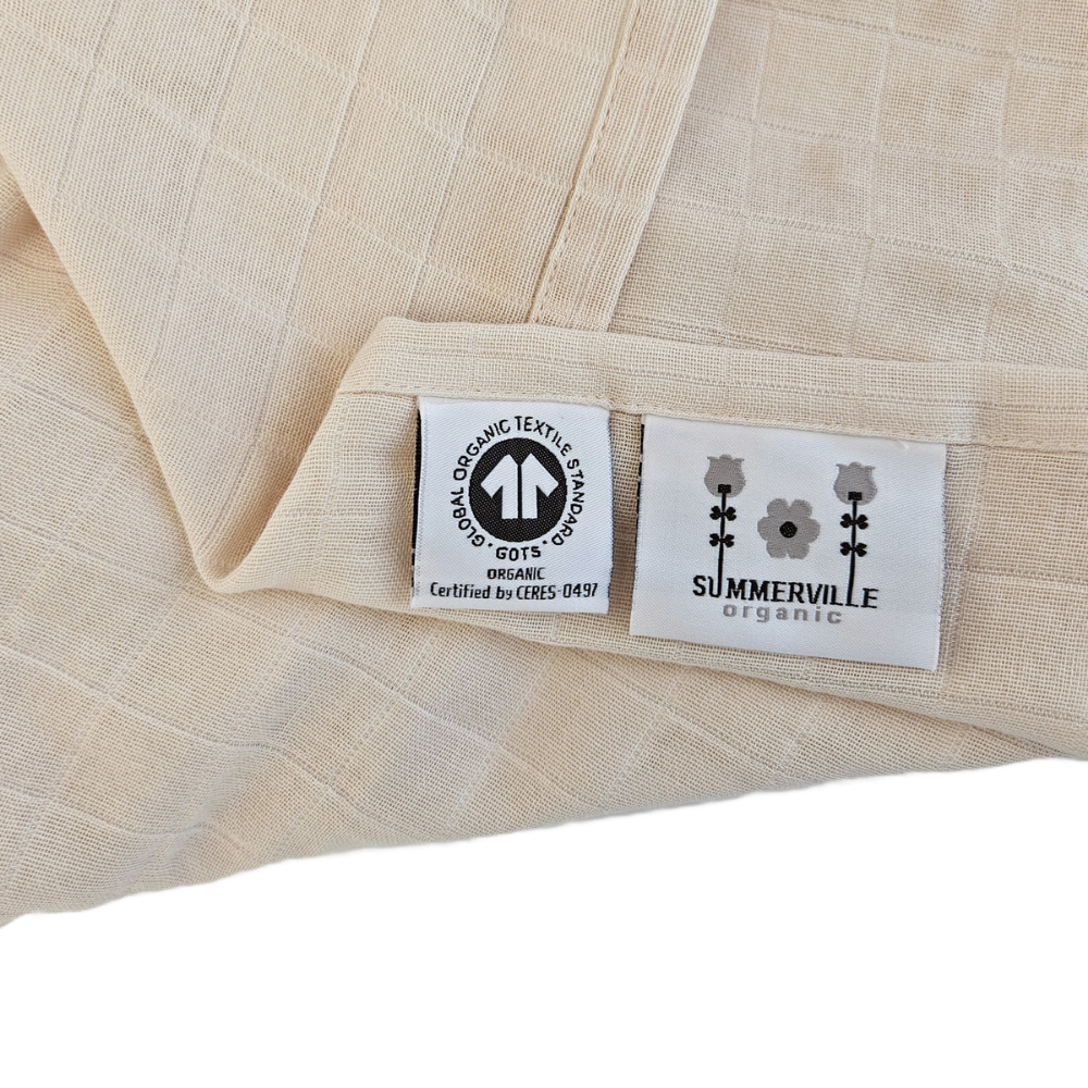 Summerville Organic Babyteppe i musselin, Sandshell, 1 stk.